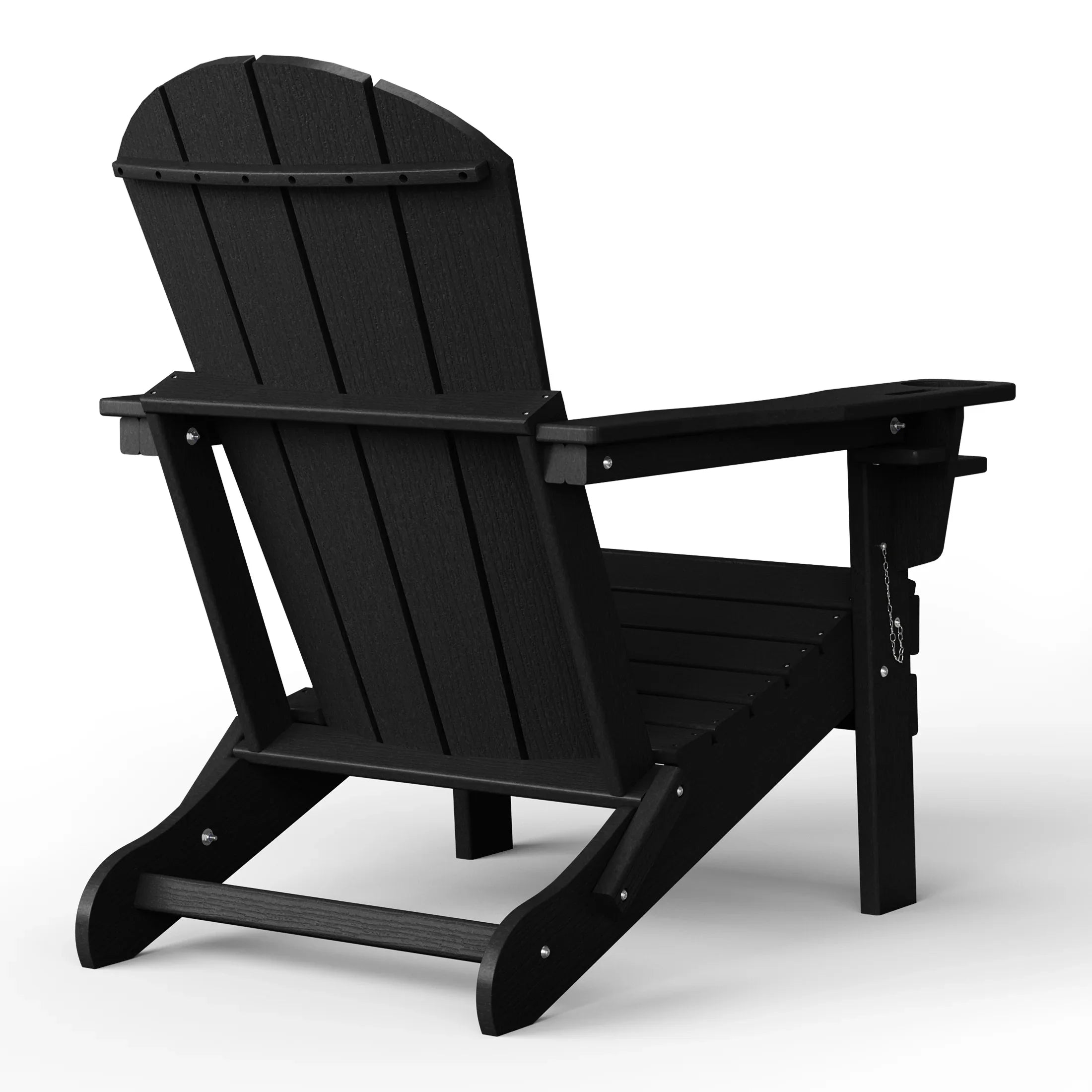 Rockport Outdoor Patio HDPE Resin Folding Adirondack Chairs With Cup Holder and Phone Holder (Set of Four)