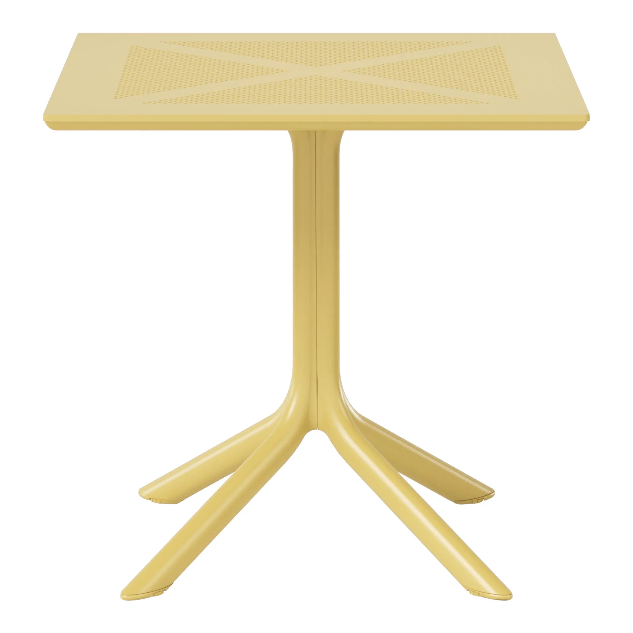 Sunshine 31.5" Square Plastic Outdoor Patio Dining Table for 4