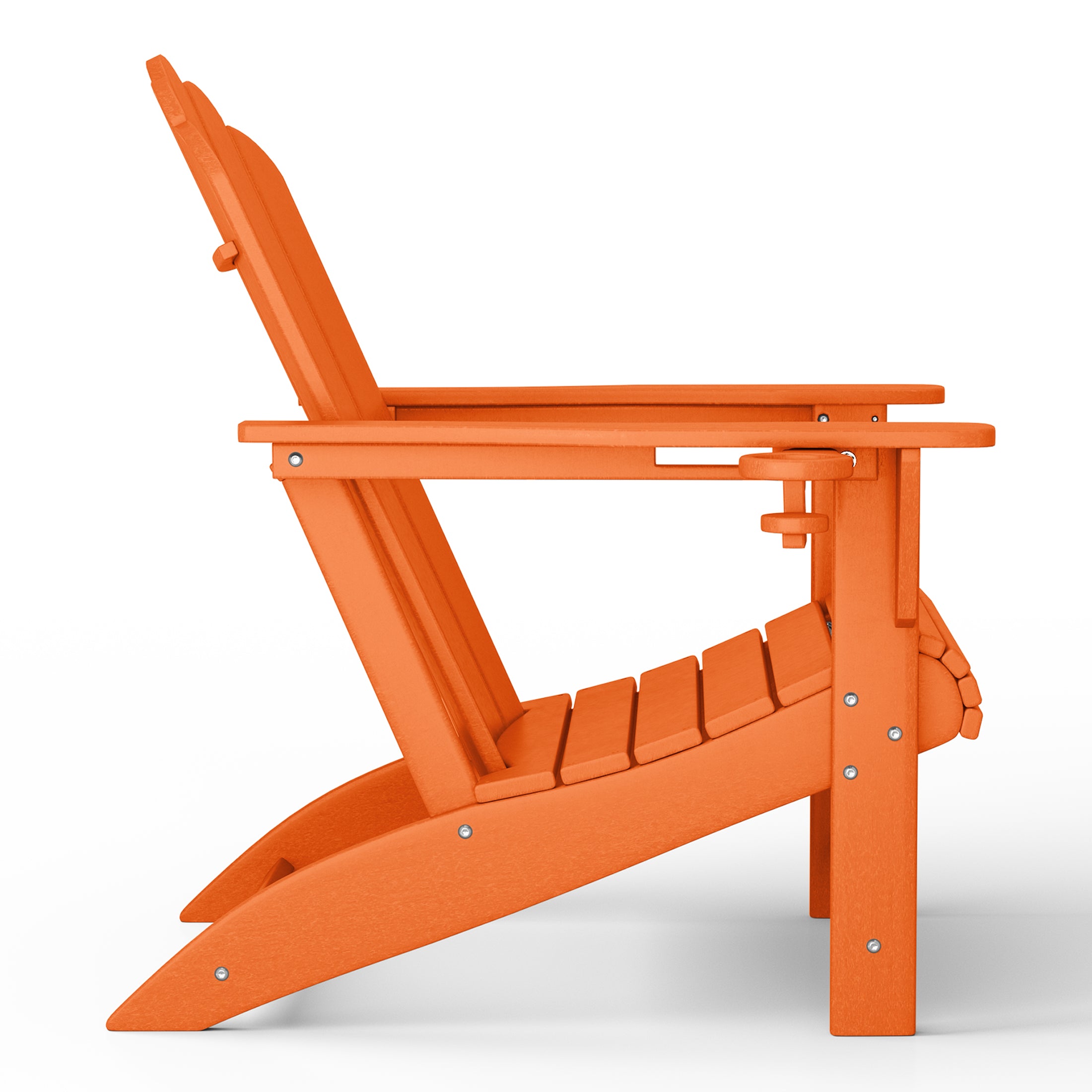 Lakeview 3-Piece Outdoor Patio HDPE Adirondack Chair With Cup Holder and Table Set