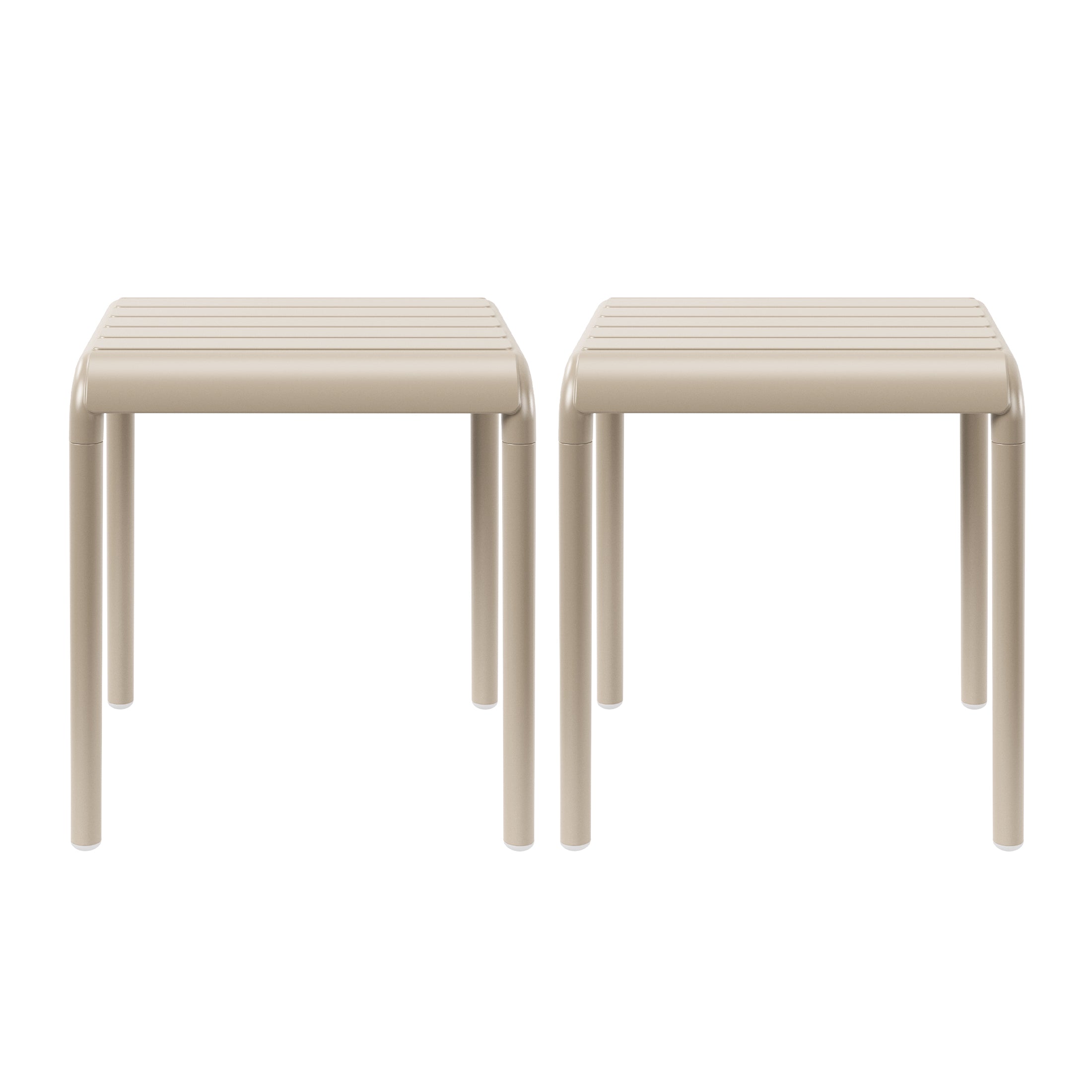 Sunshine Plastic Modern Outdoor Patio Accent Side Tables (Set of 2)