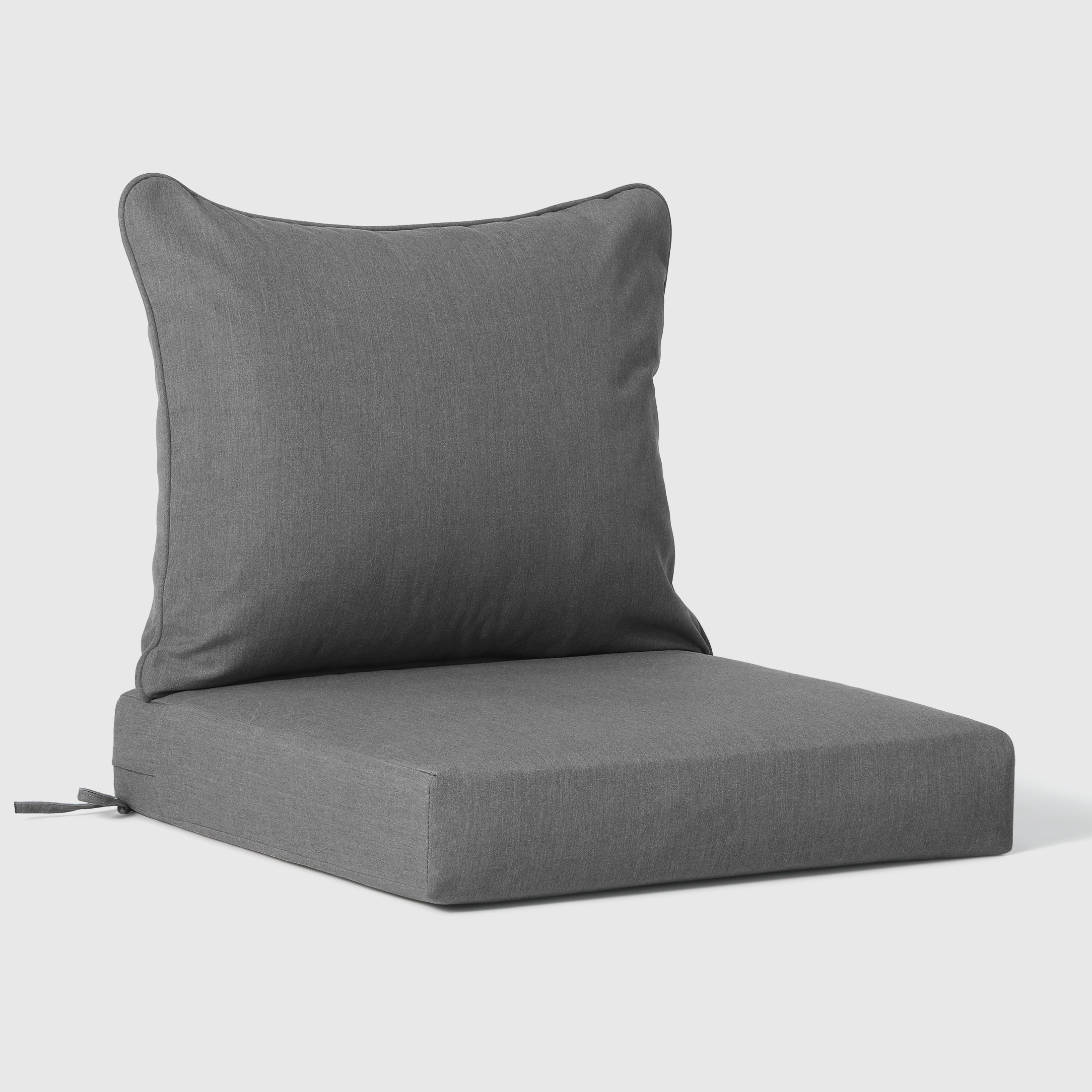 Harmony Water Repellent Outdoor 2-Piece Deep Set Patio Seat Back Chair Cushions, 25" x 25"