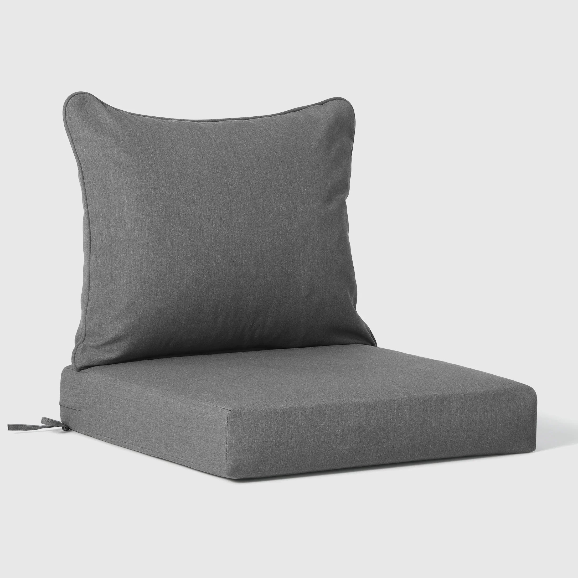 Harmony Water Repellent Outdoor 2-Piece Deep Set Patio Seat Back Chair Cushions, 25" x 25"