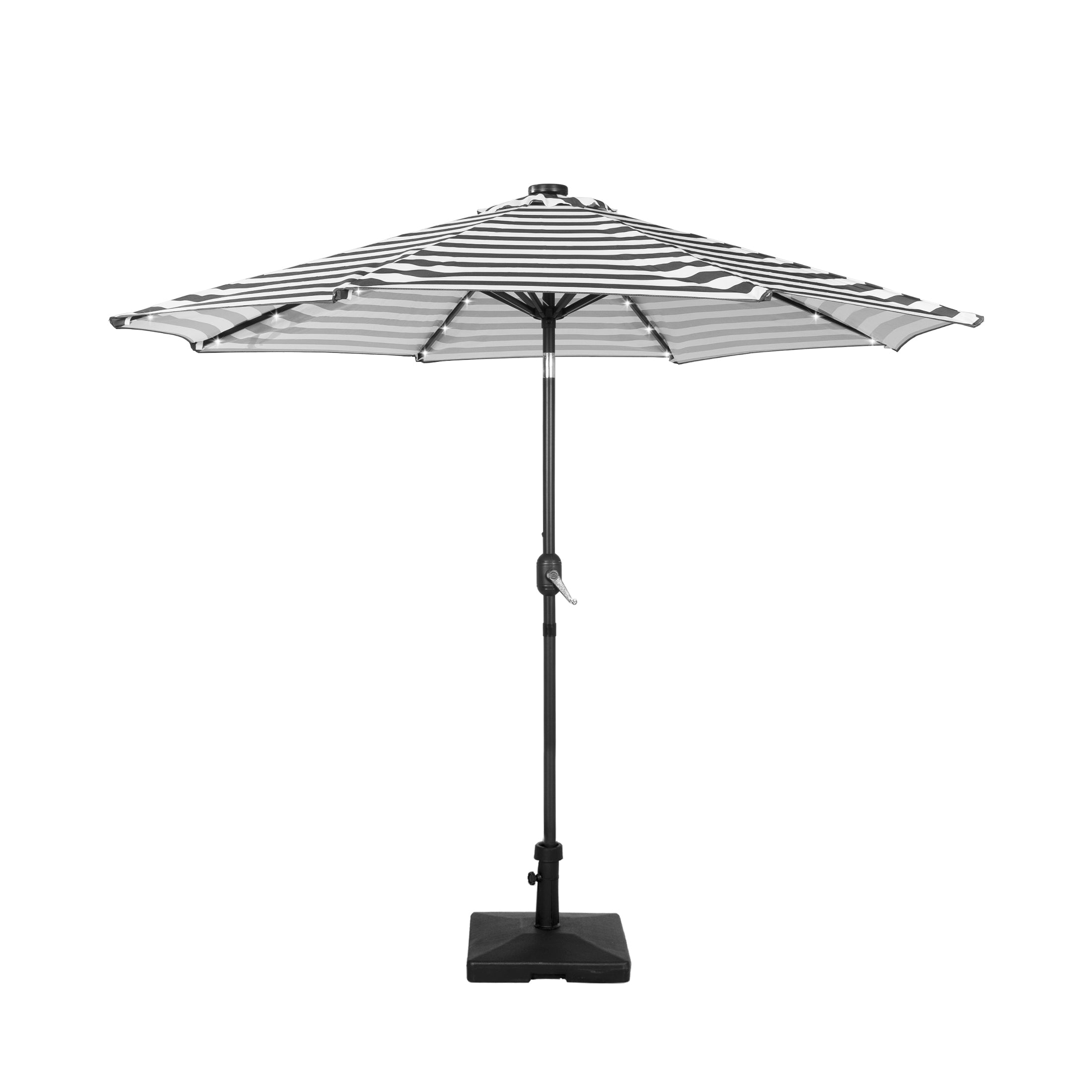 Westlake 9 ft. Patio Solar Power LED lights Market Umbrella with 50 lbs concrete weight base kit