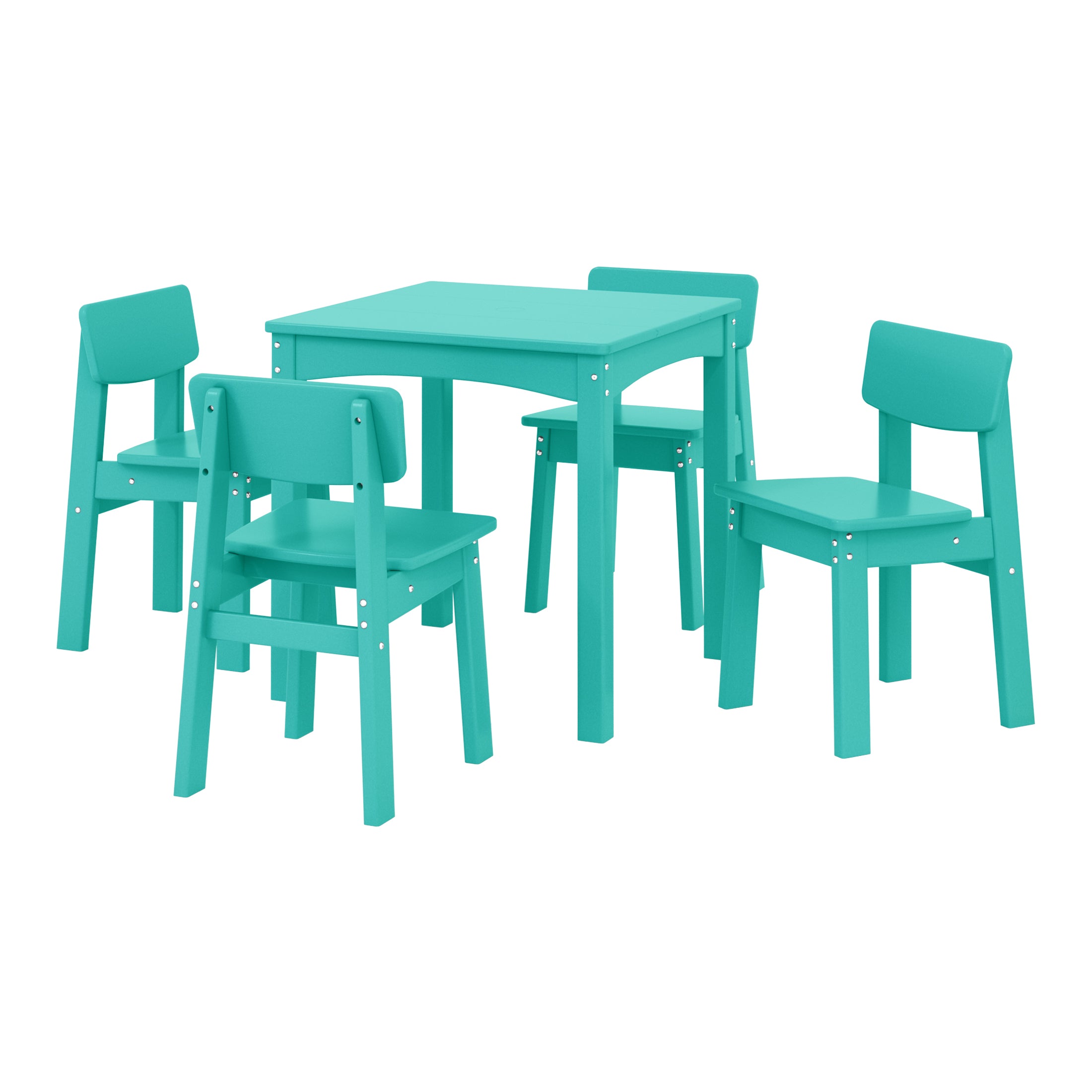 Playhouse Kids 5-Piece Modern HDPE Dining Table and Chairs Set