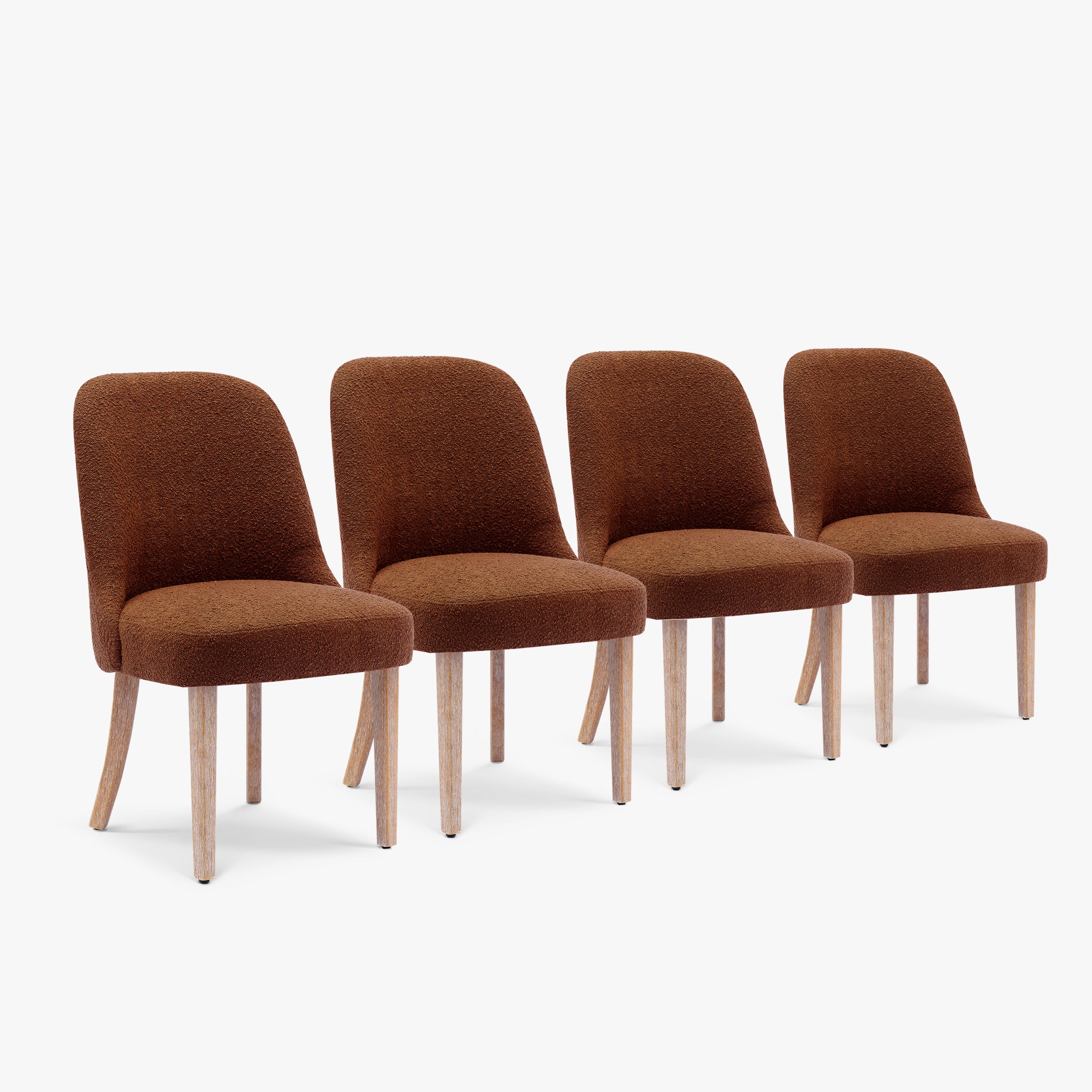 Amélie Mid-Century Modern Upholstered Boucle Dining Chair (Set of 4)