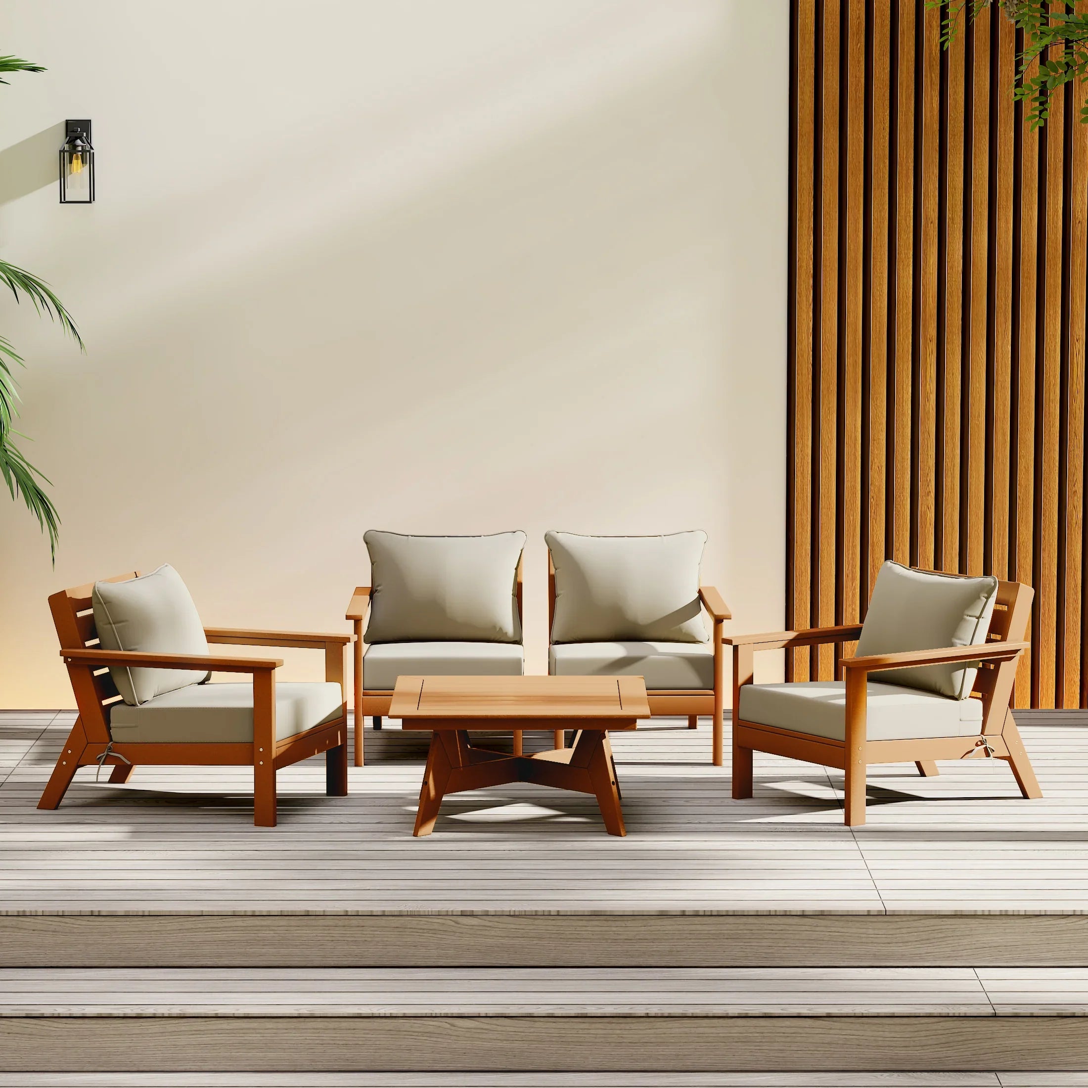 Portsmouth Outdoor 5-Piece Modular Sectional Patio Furniture Sofa Set