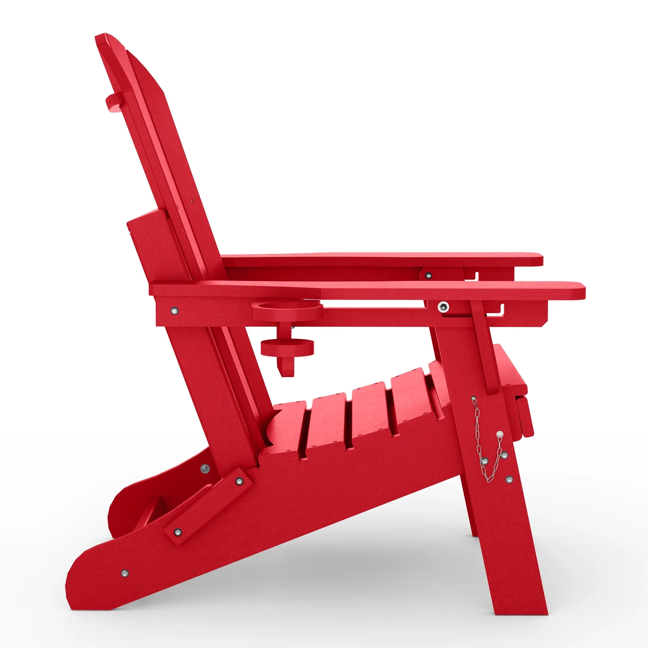 Paradise Folding Adjustable Adirondack Chair with Retractable Ottoman and Cup Holder (Set of 2)