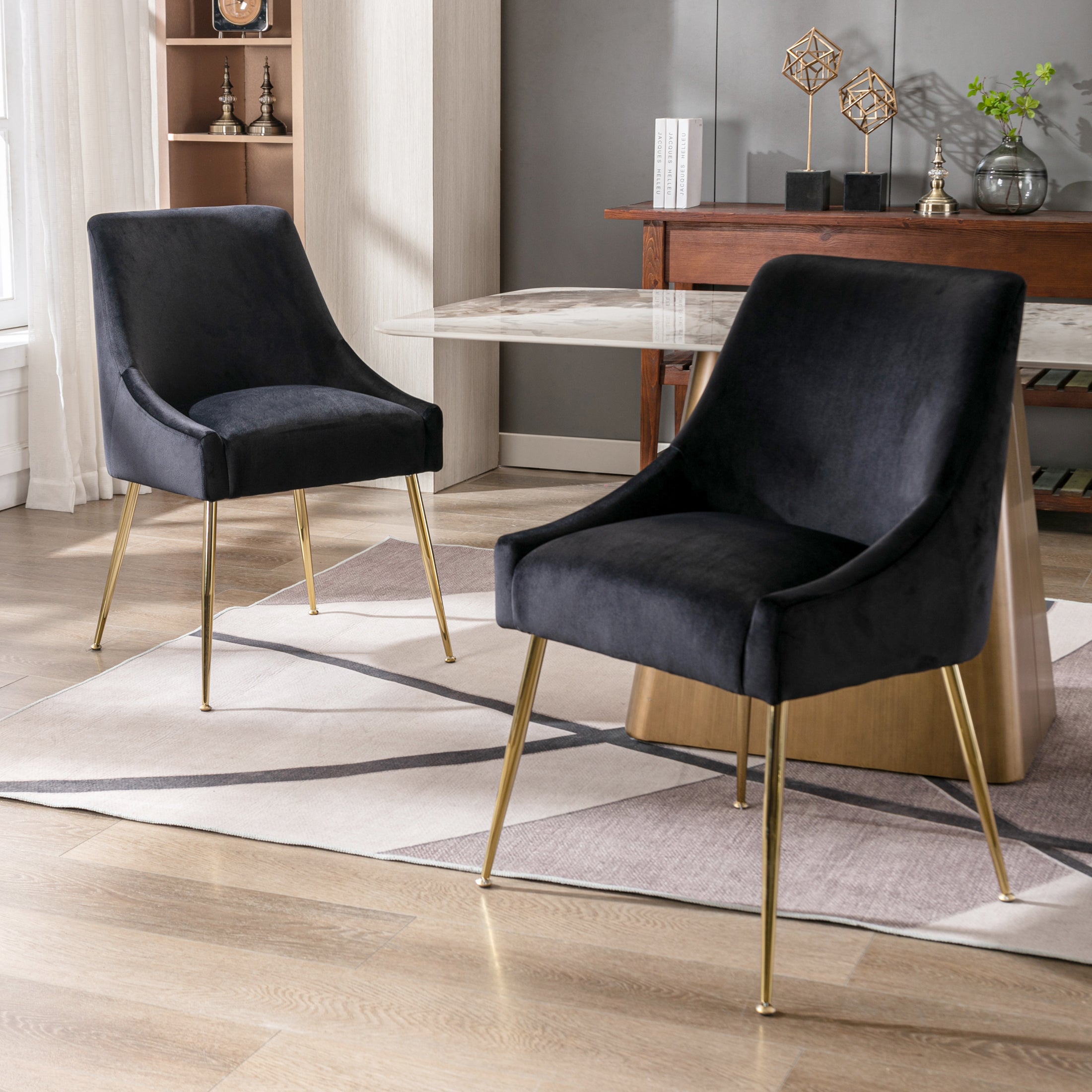 Makala Upholstered Velvet Accent Chair (Set of 2)