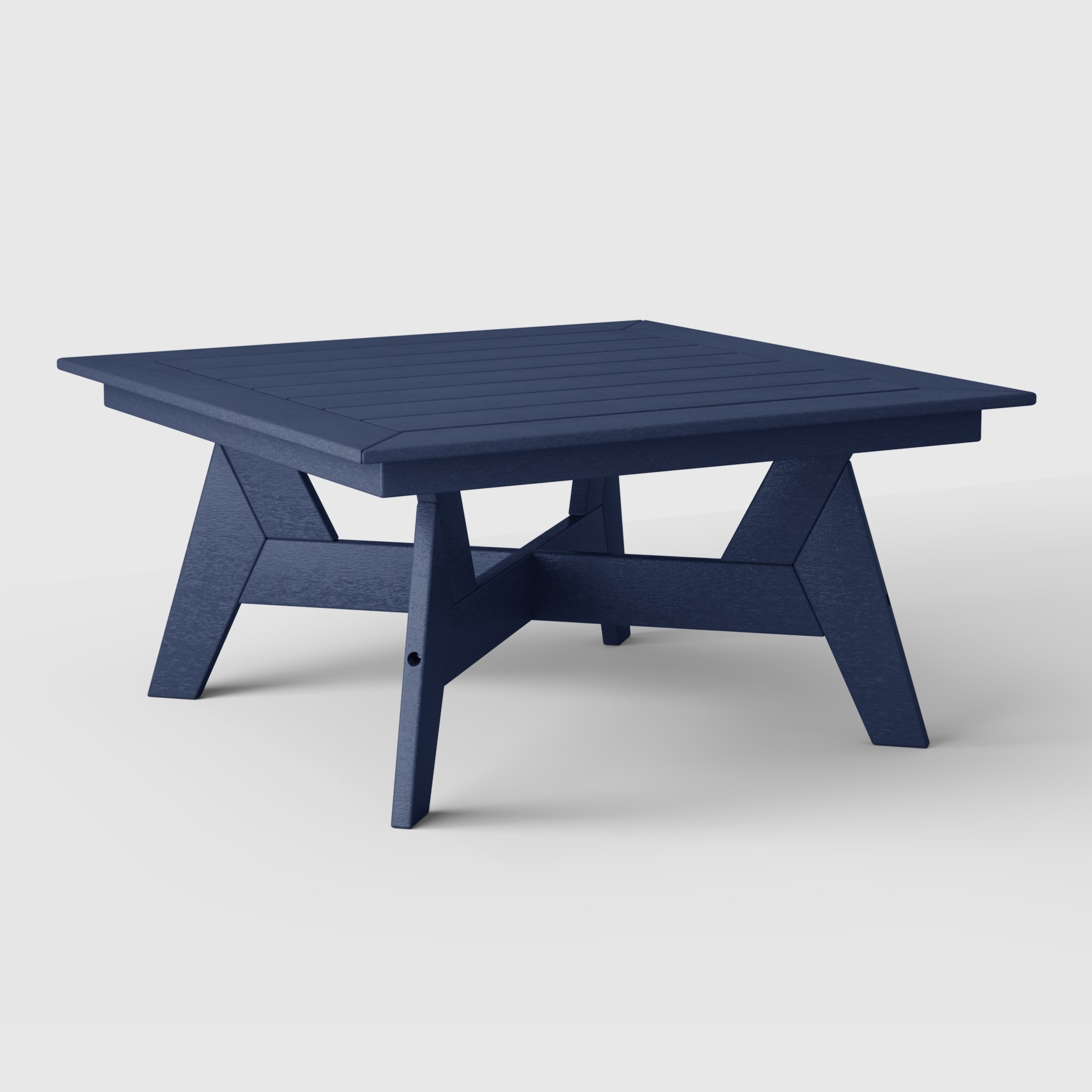 Portsmouth Modern Low Outdoor Patio Square HDPE Coffee Table