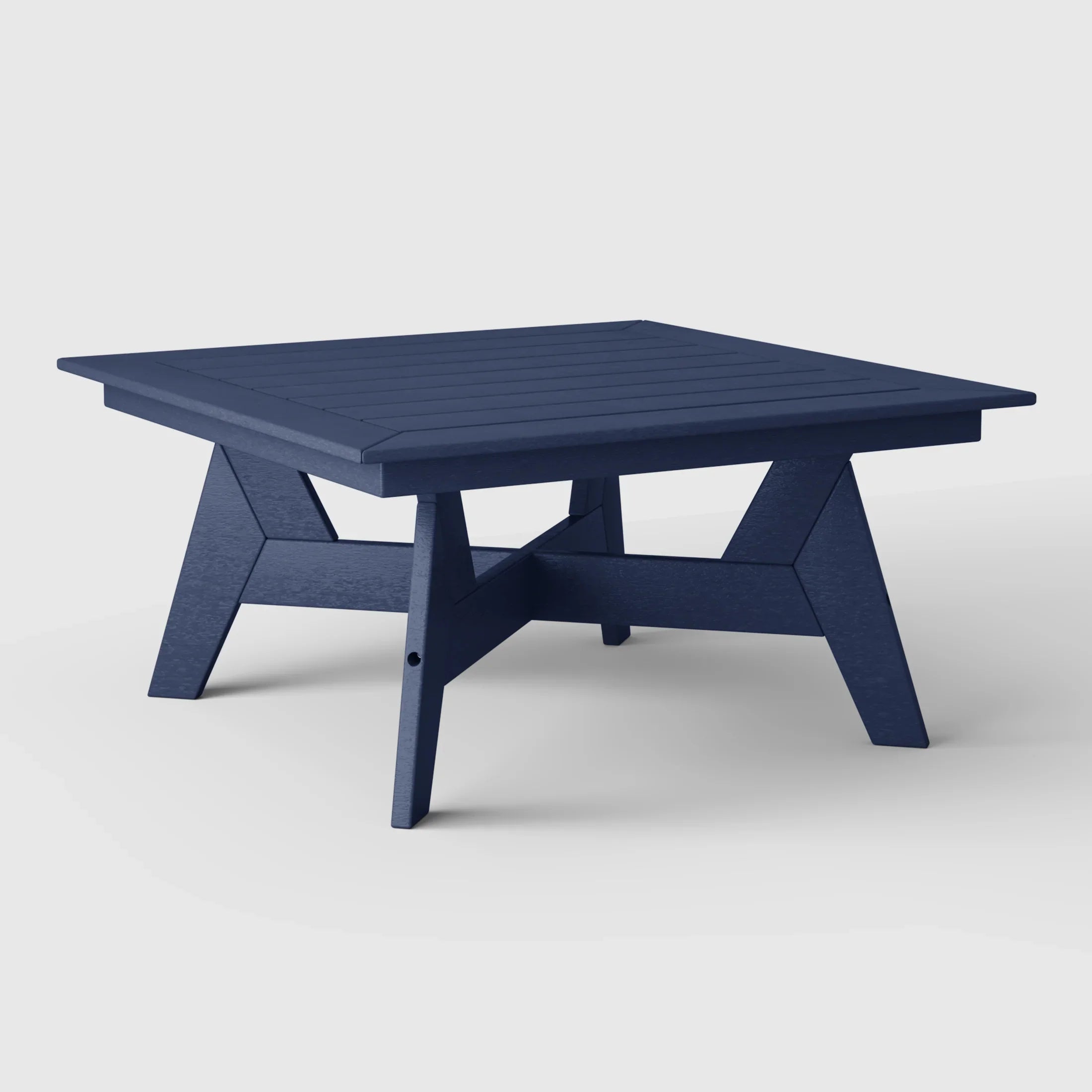 Portsmouth Modern Low Outdoor Patio Square HDPE Coffee Table