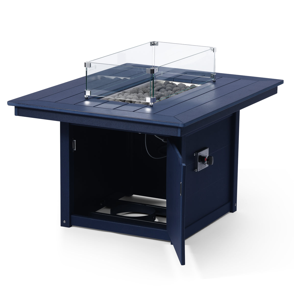 Sol 46" Modern Outdoor 55,000 BTU Patio Gas Propane Rectangle Deck Fire Pit Table