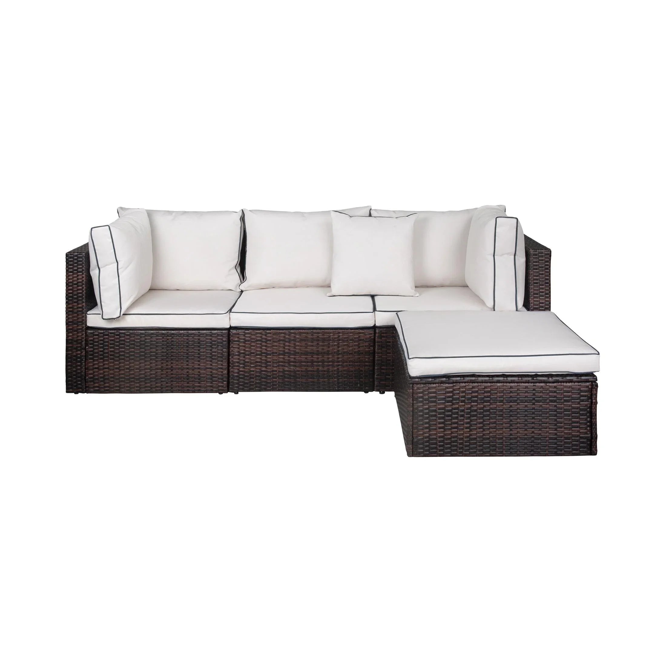 London 4-Piece Outdoor Rattan Wicker Sectional Sofa Furniture Set - Costaelm