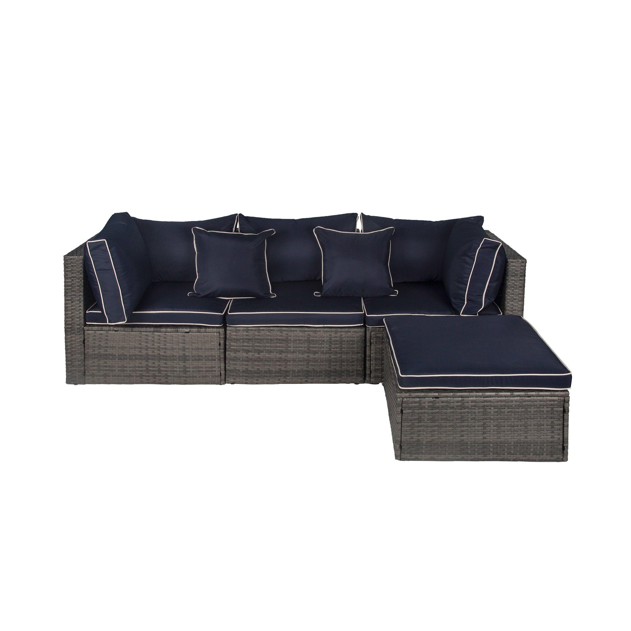 London 4-Piece Outdoor Rattan Wicker Sectional Sofa Furniture Set - Costaelm