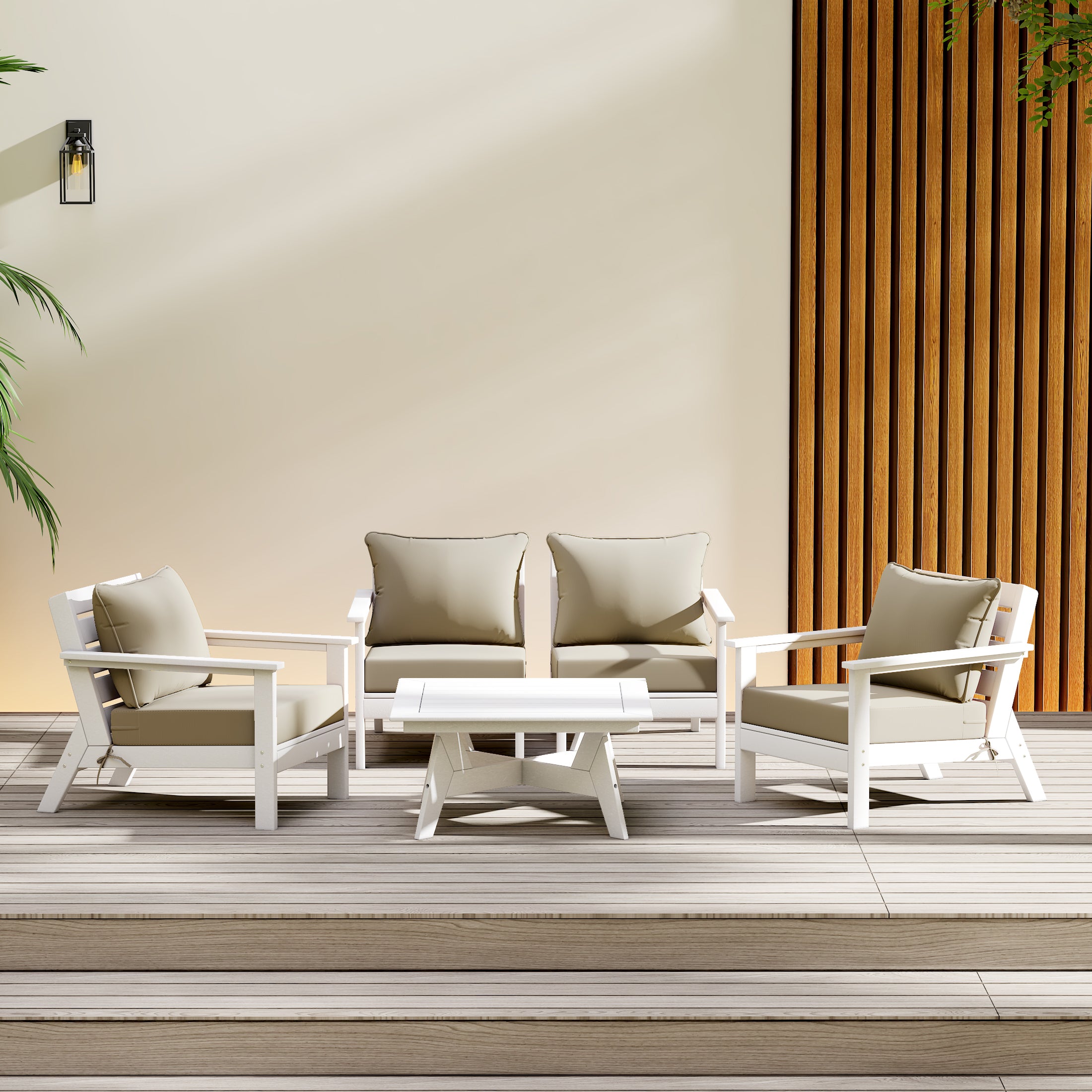 Portsmouth Outdoor 5-Piece Modular Sectional Patio Furniture Sofa Set