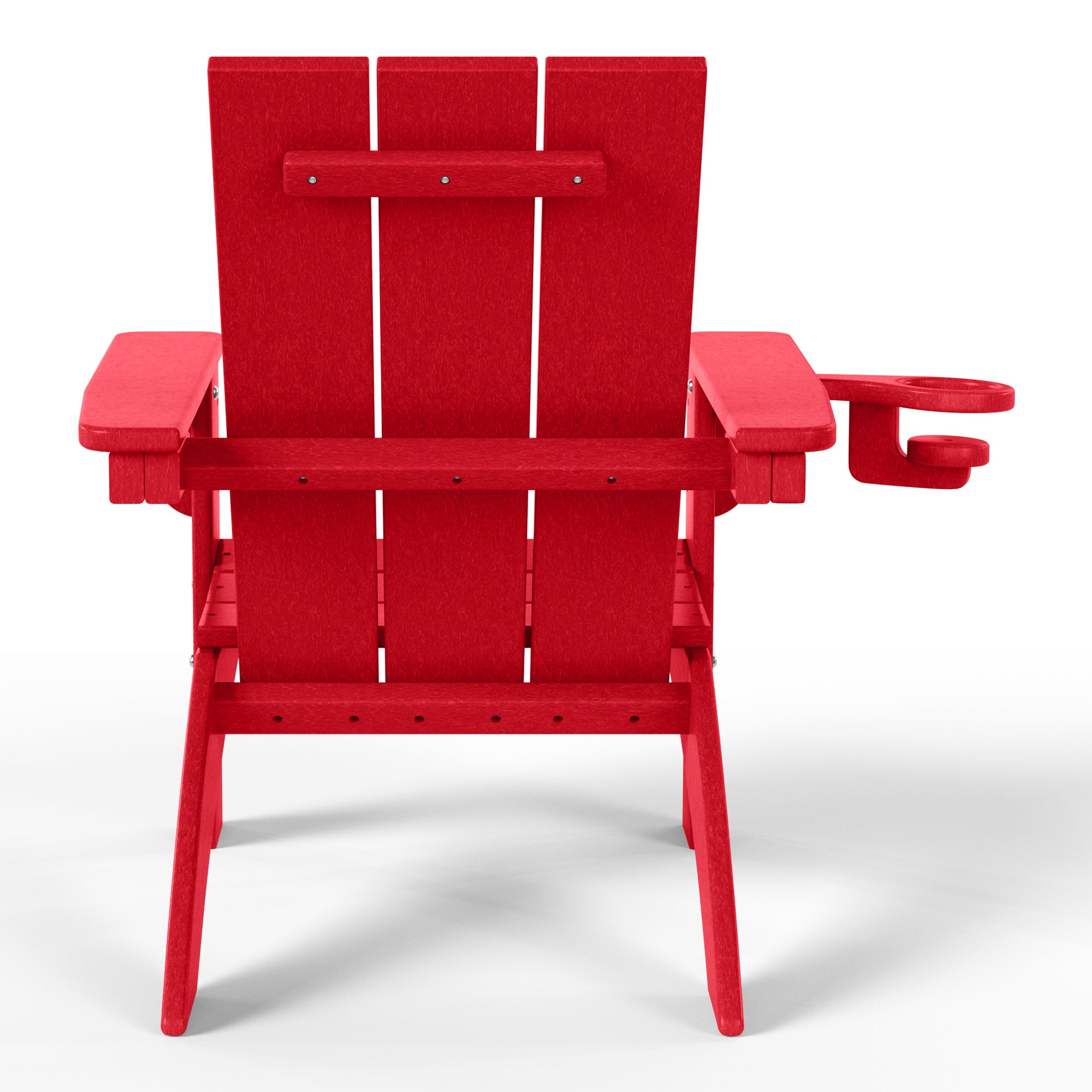 Palms Kids Outdoor HDPE Plastic Modern Adirondack Patio Chairs with Cup Holders (Set of 2)