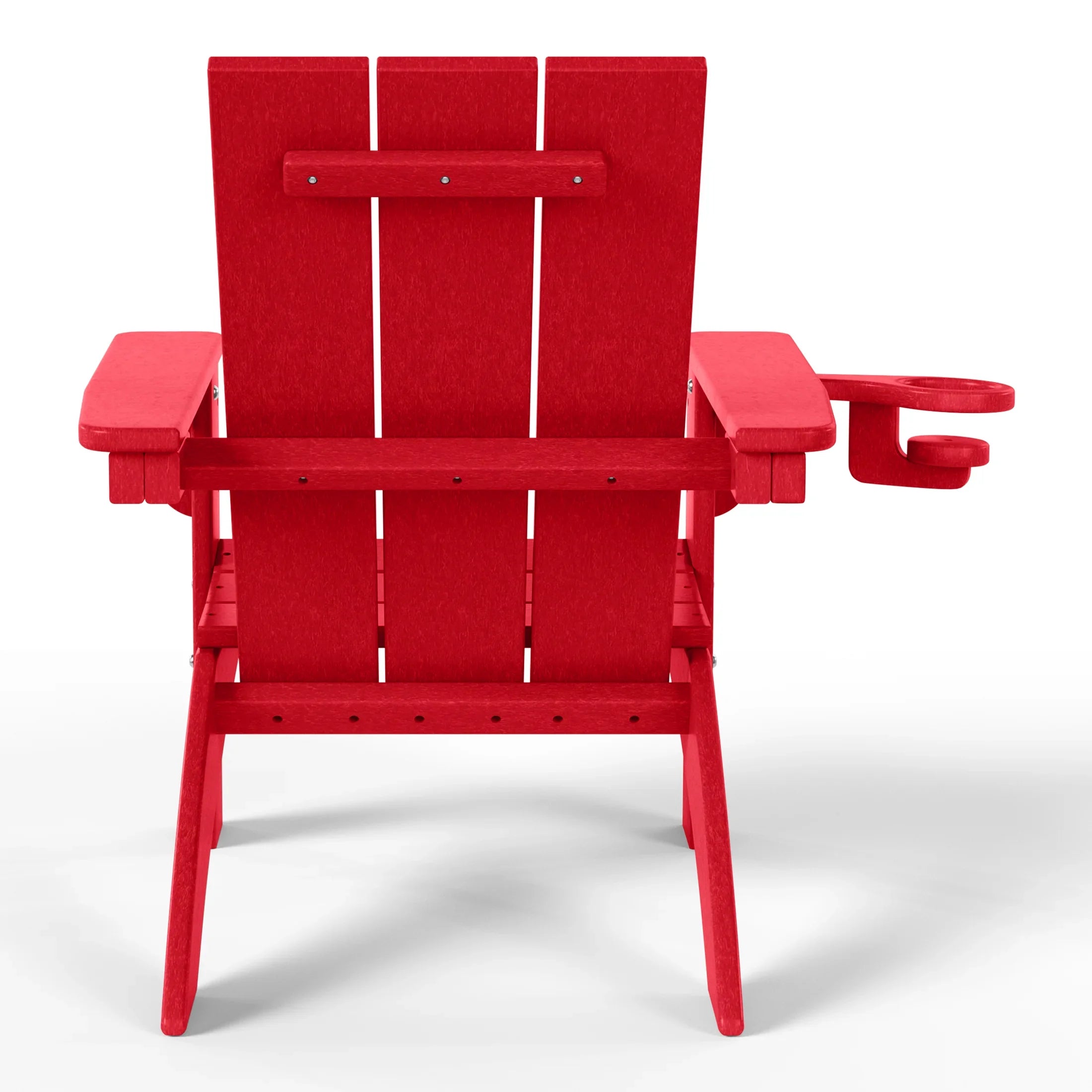 Palms Kids Outdoor HDPE Plastic Modern Adirondack Patio Chairs with Cup Holders (Set of 2)