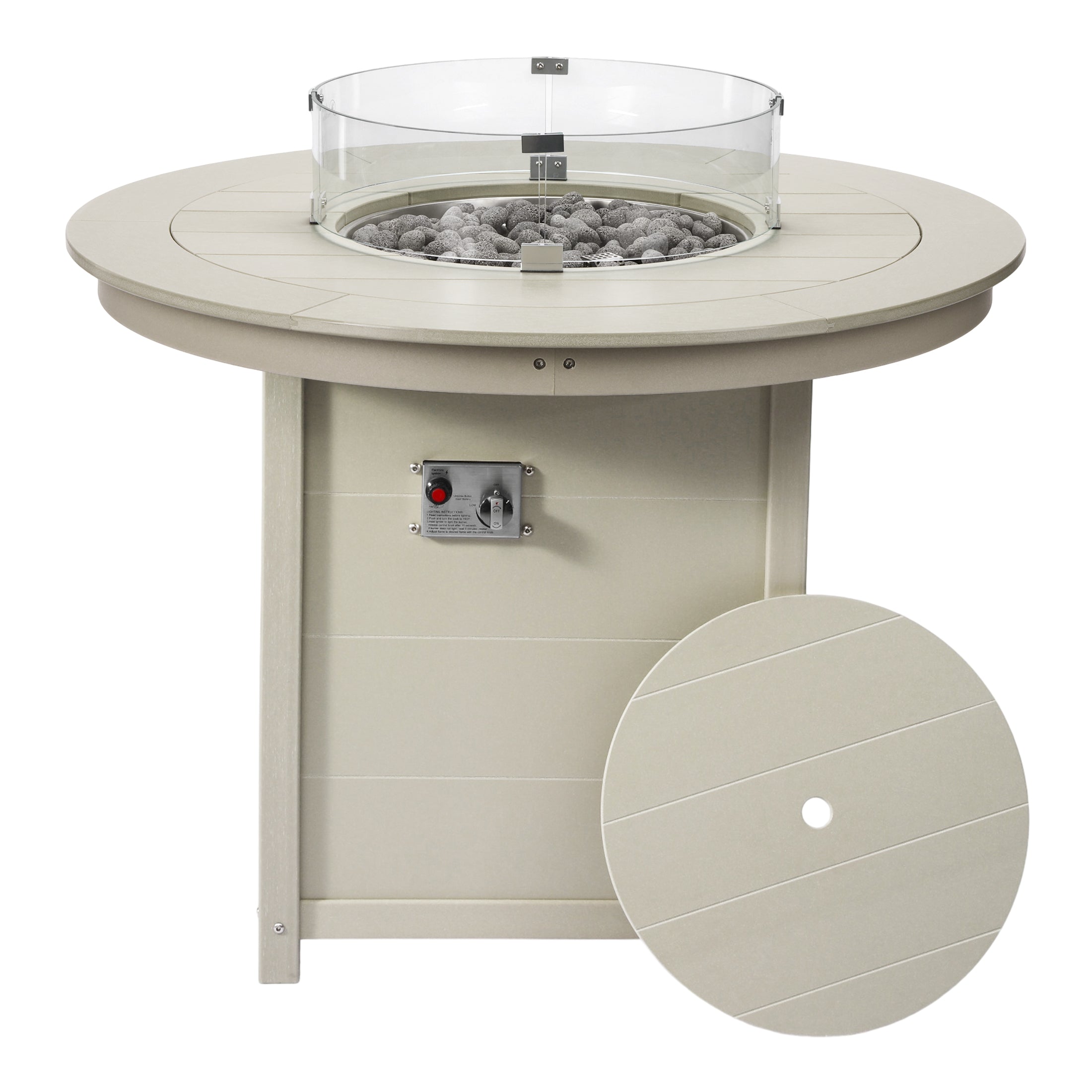 Sol 47" Modern Outdoor Patio Propane Round Counter Height Fire Pit Table