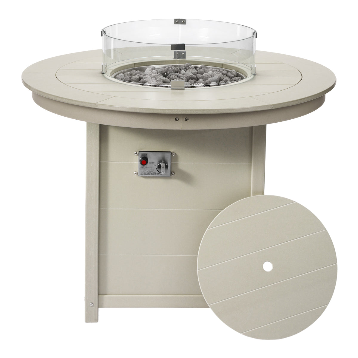 Sol 47" Modern Outdoor Patio Propane Round Counter Height Fire Pit Table