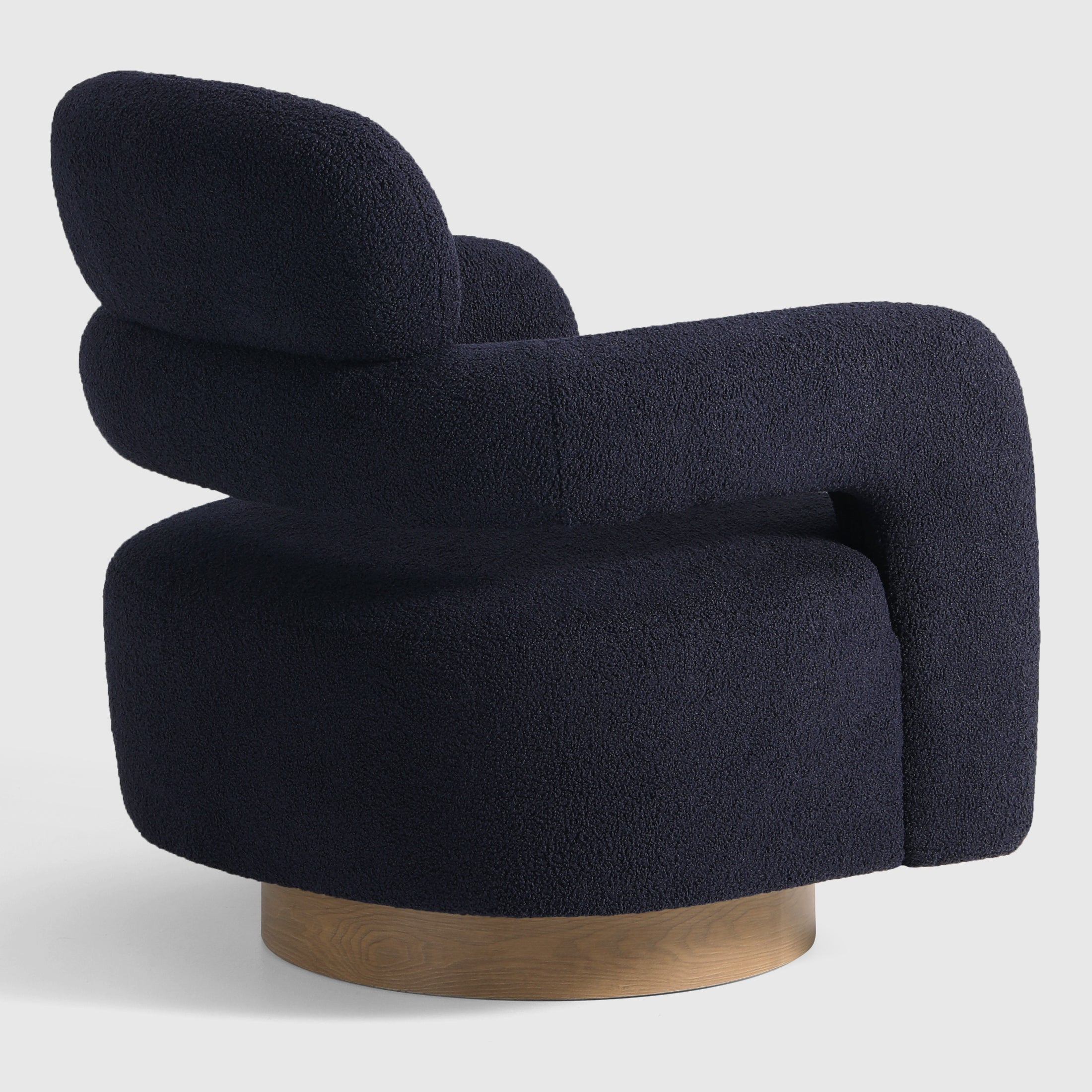 Celine Mid-Century Modern Sherpa Swivel Barrel Accent Chair