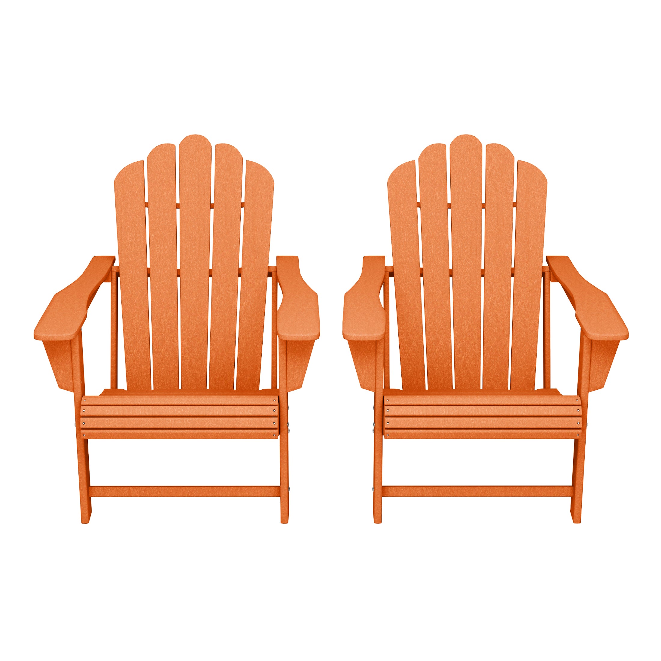 Lakeview Outdoor Patio HDPE Adirondack Chairs With Cup Holders (Set of 2)
