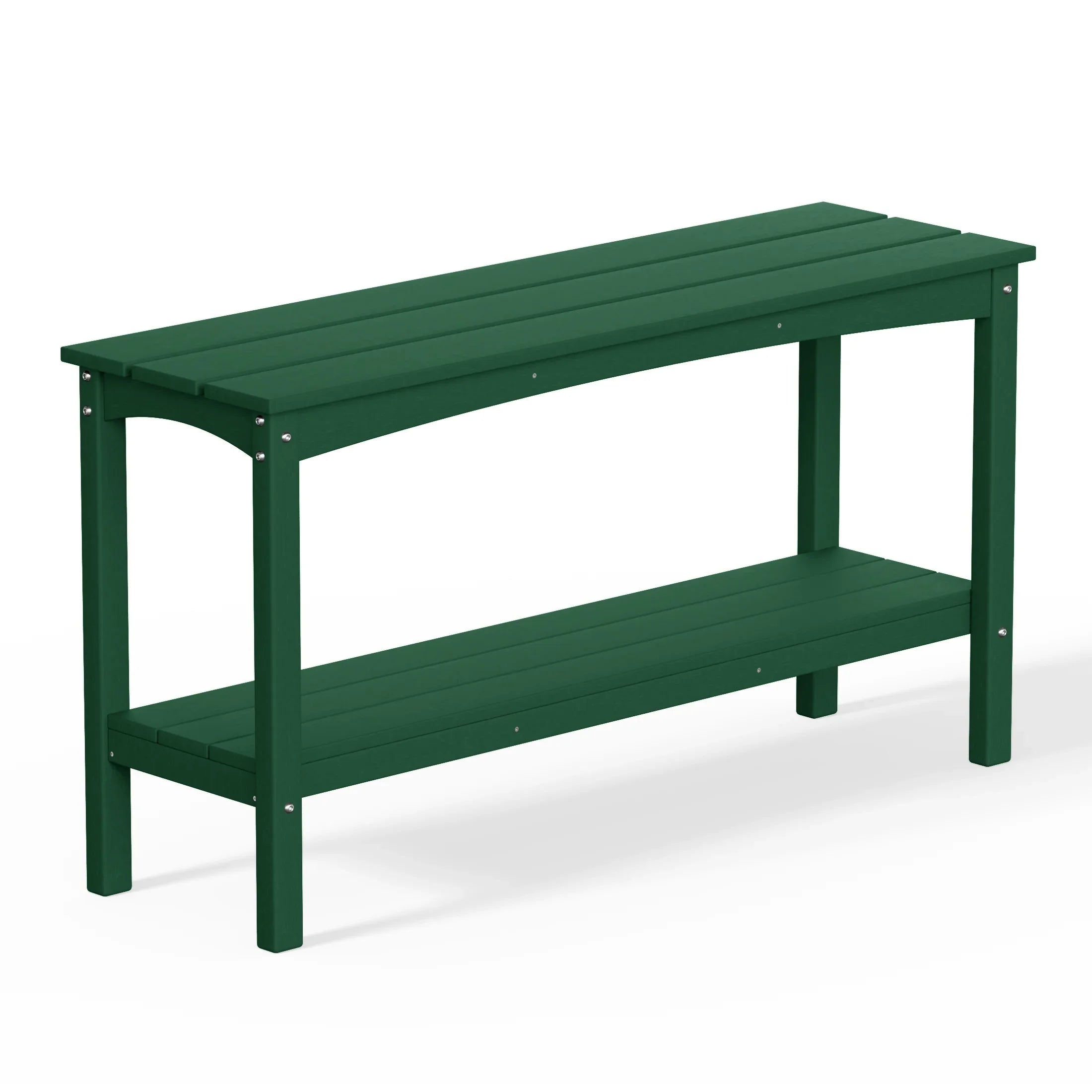 Paradise 55" Outdoor Patio HDPE Adirondack 2-Tier Shelf Console Table