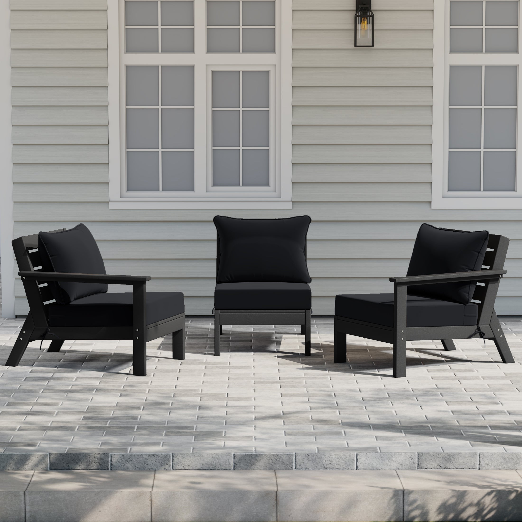 Portsmouth Outdoor Patio HDPE Sectional Sofa with Patio Cushions