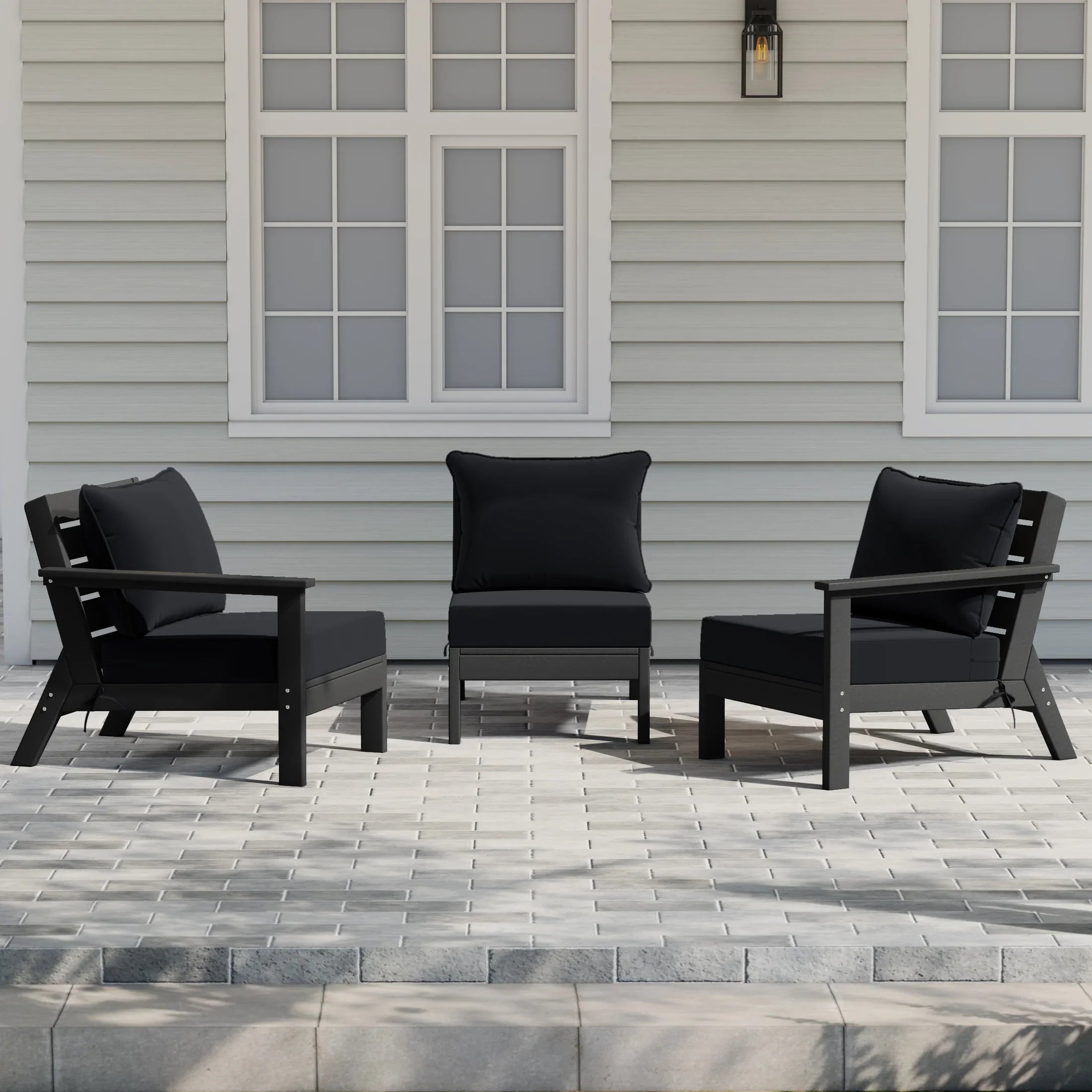 Portsmouth Outdoor Patio HDPE Sectional Sofa with Patio Cushions