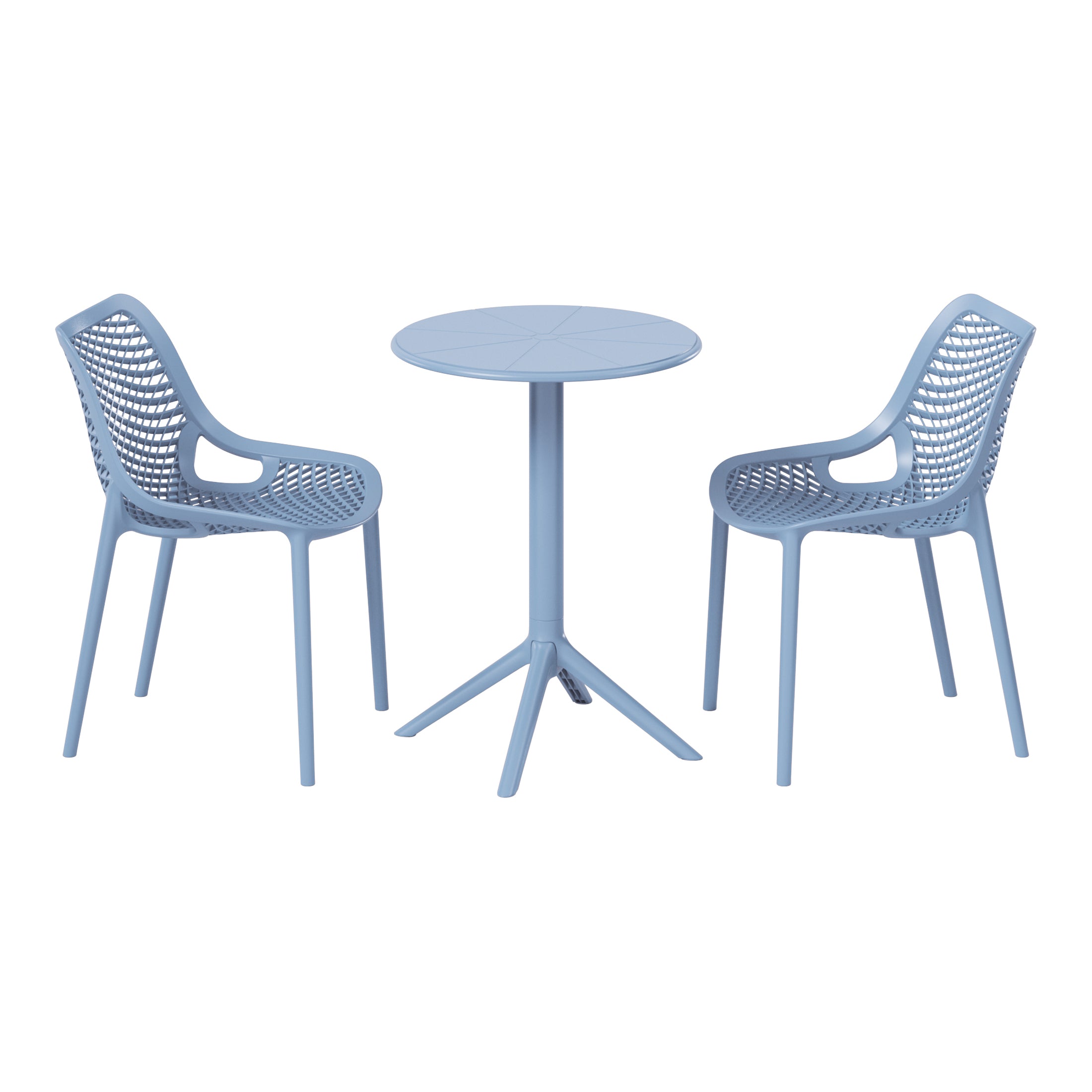 Sunshine 3-Piece Outdoor Resin Patio Bistro Set with Stackable Patio Dining Side Chairs