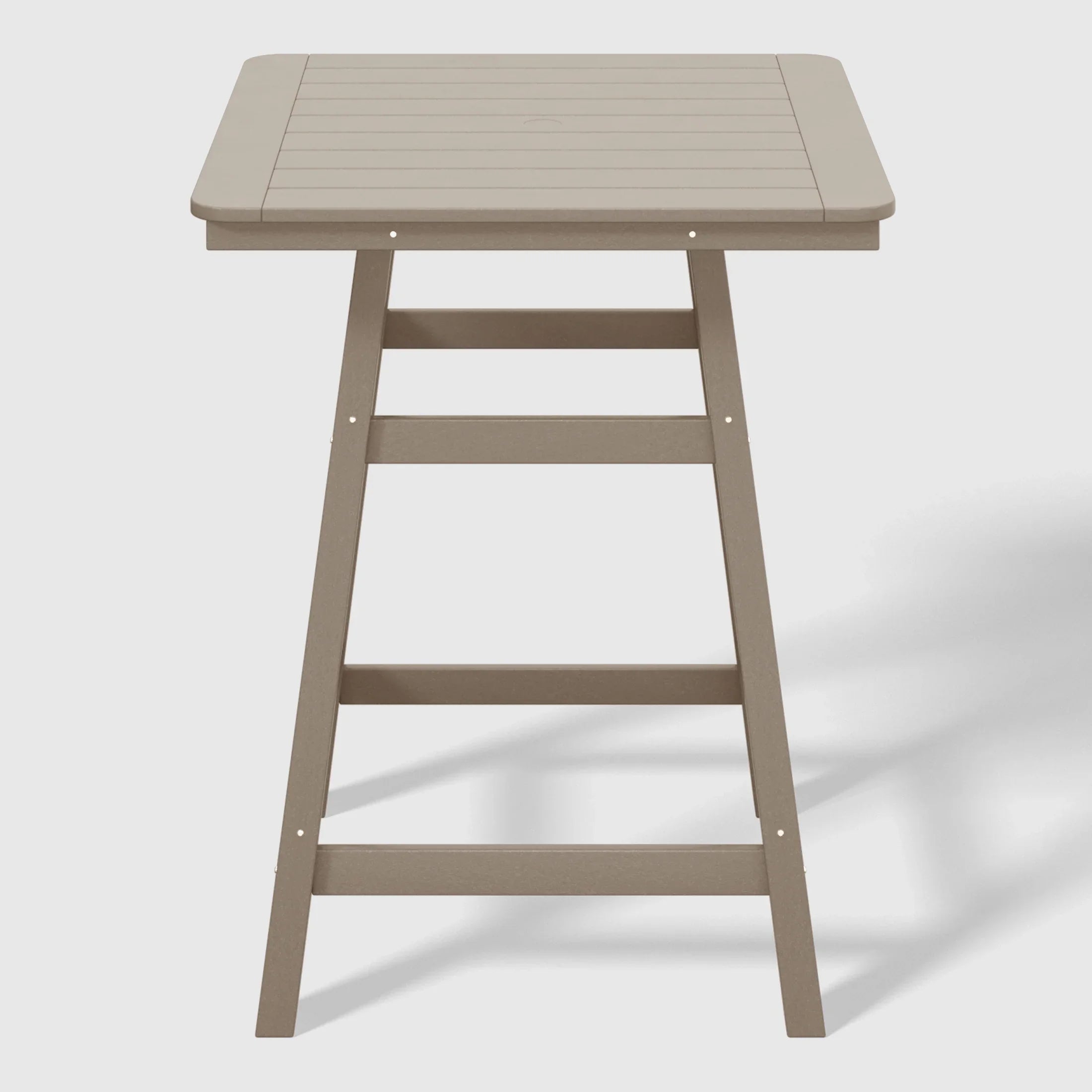 Paradise 30" Square Outdoor Patio Counter High Bistro Bar Table With Umbrella Hole