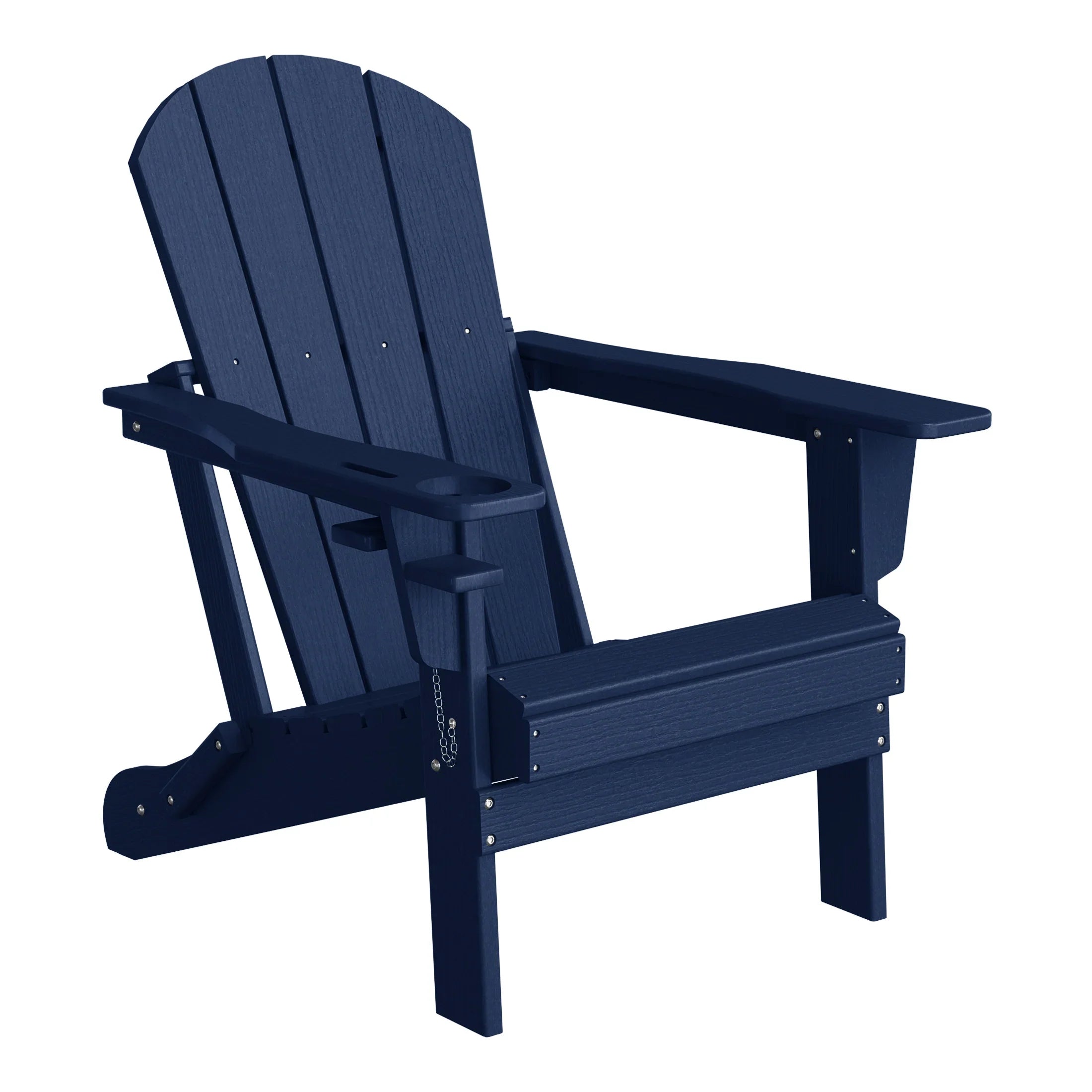 Rockport Outdoor Patio HDPE Resin Folding Adirondack Chairs With Cup Holder and Phone Holder (Set of Four)