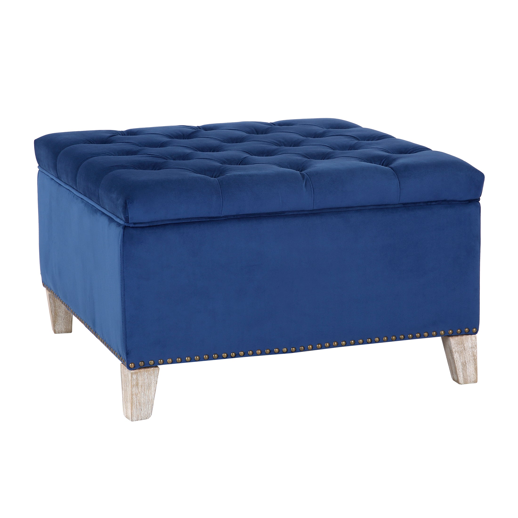 Hank Square Velvet Tufted Storage Ottoman