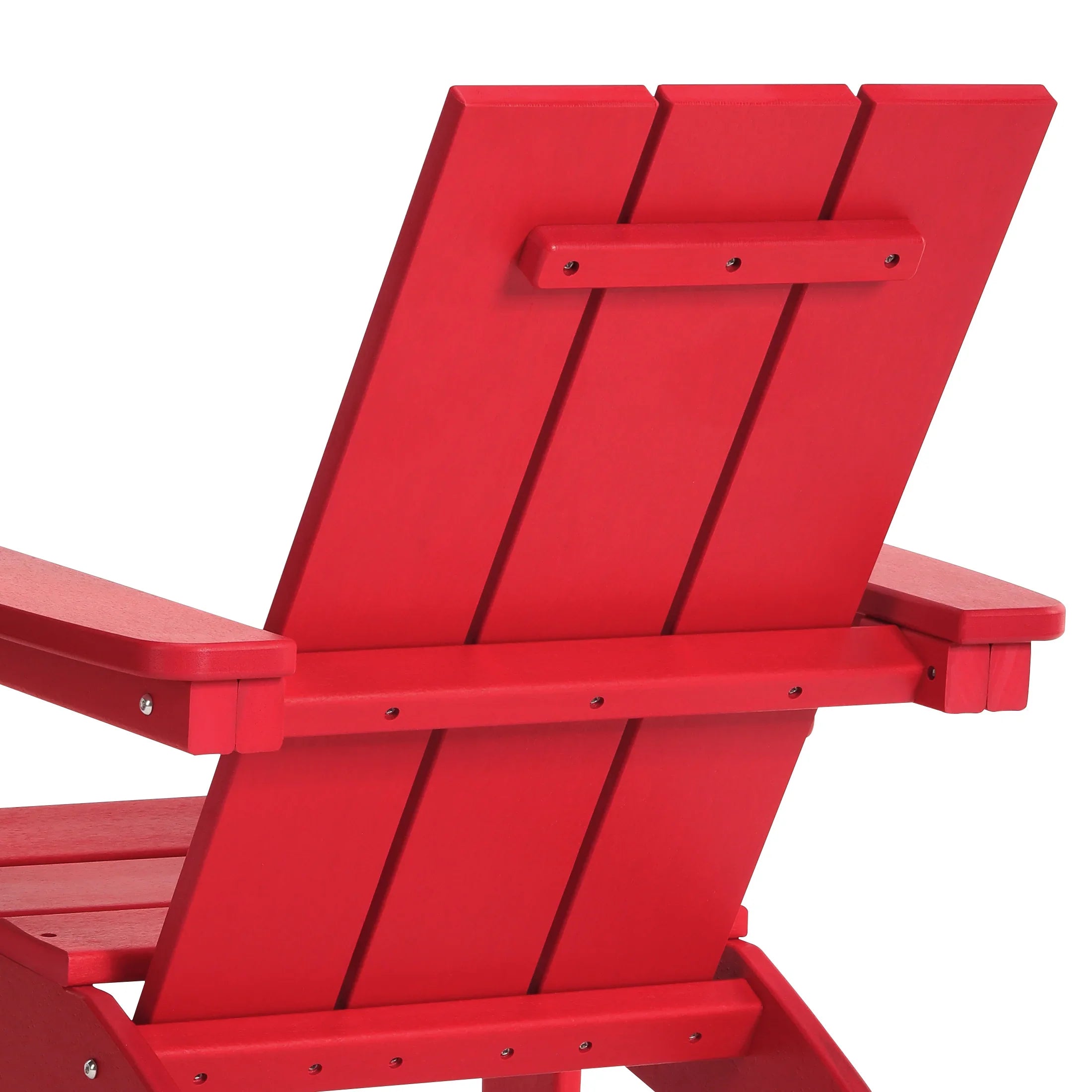 Palms 3-Piece Kids HDPE Modern Adirondack Chairs Set with Square Side Table and Cup Holders