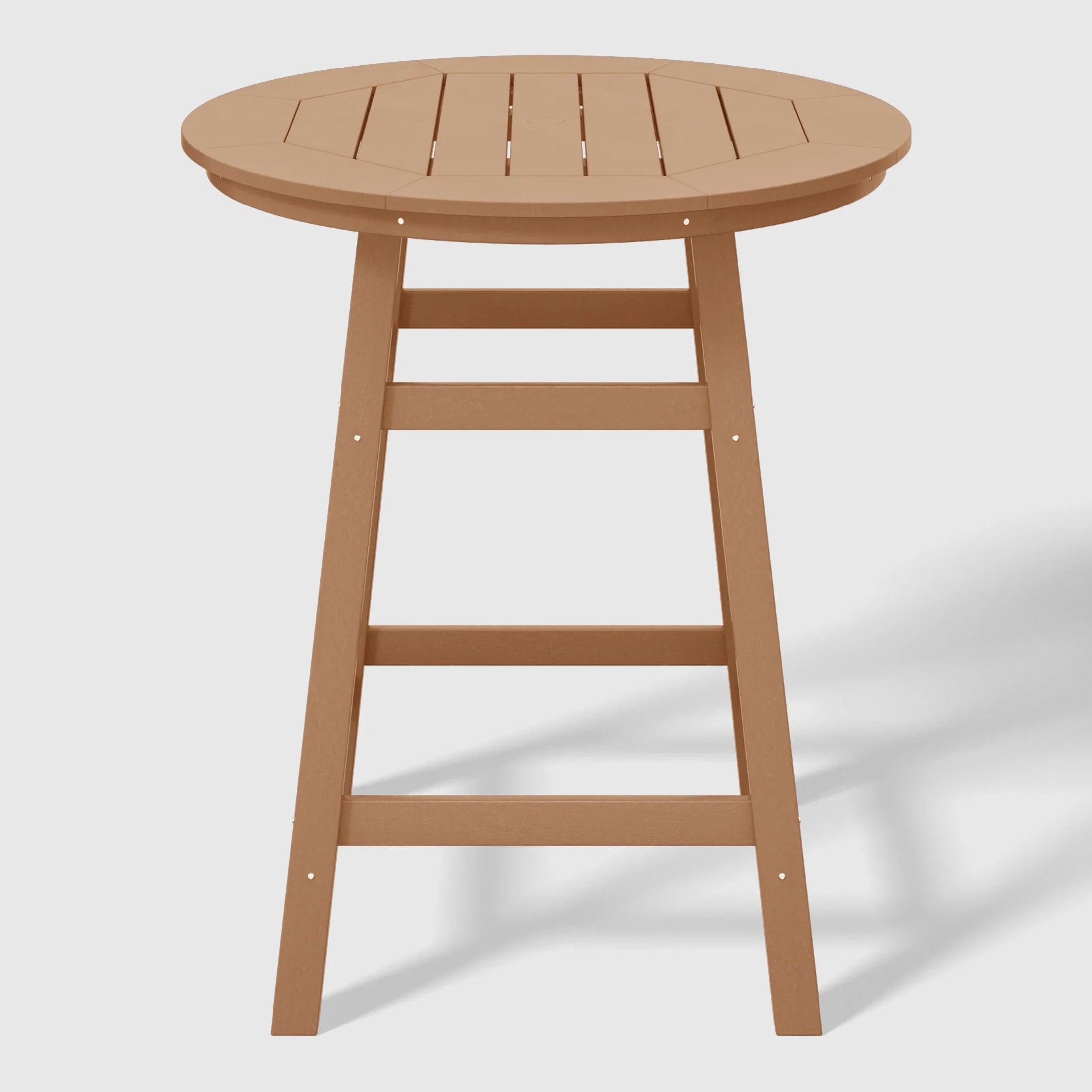 Paradise 5-Piece HDPE Outdoor Patio Dining Bar Bistro Table Set with Counter High Round Bar Stools