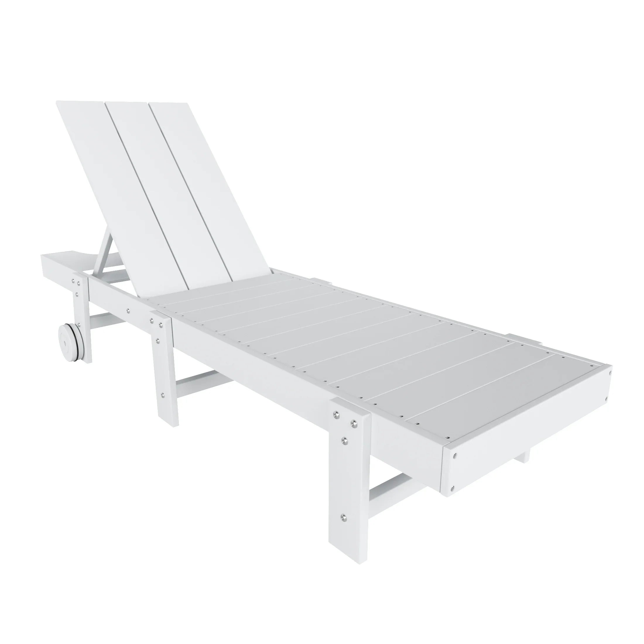 Palms Modern Poly Reclining Chaise Lounge With Wheels