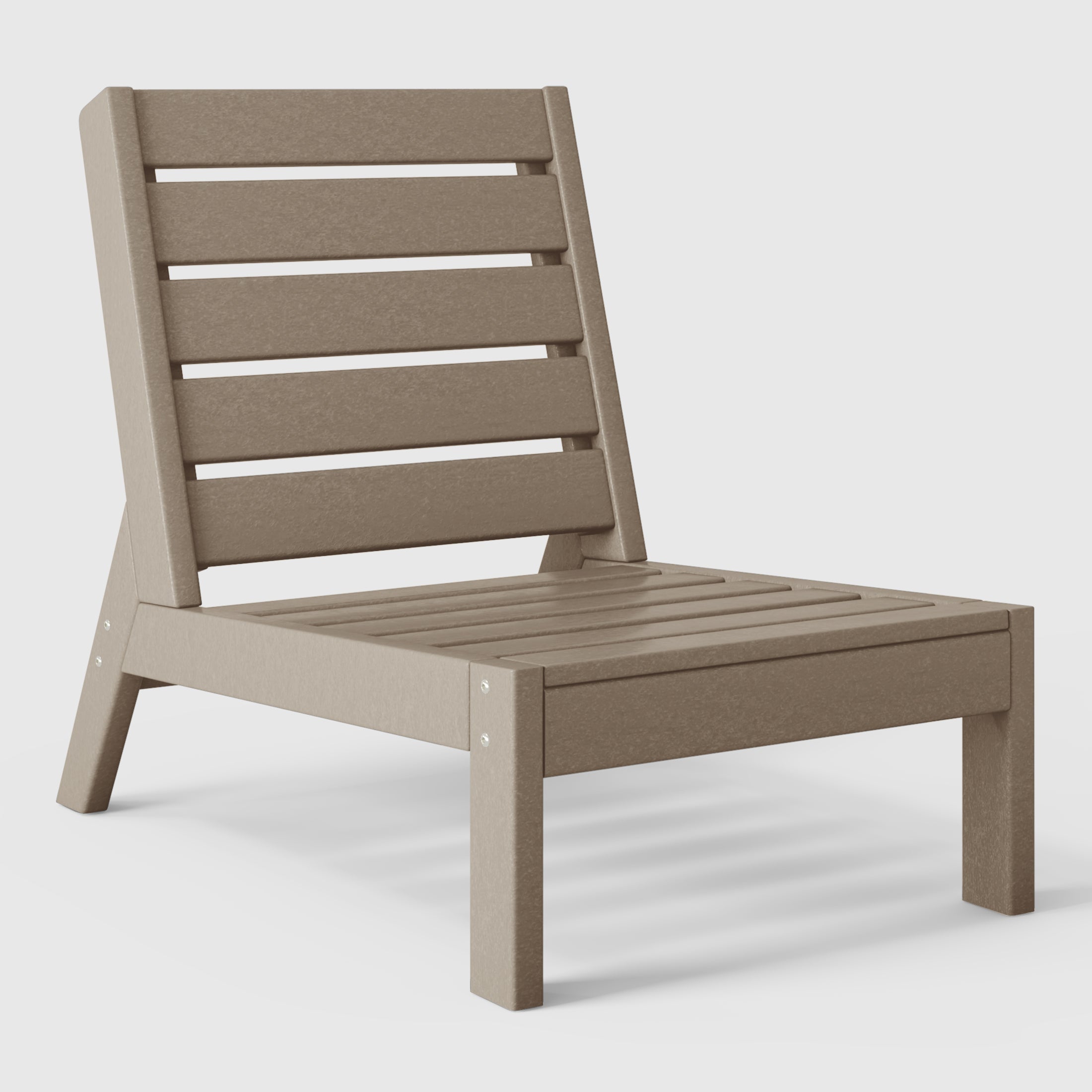 Portsmouth Outdoor HDPE Deep Seating Modular Armless Patio Chair with Patio Cushions