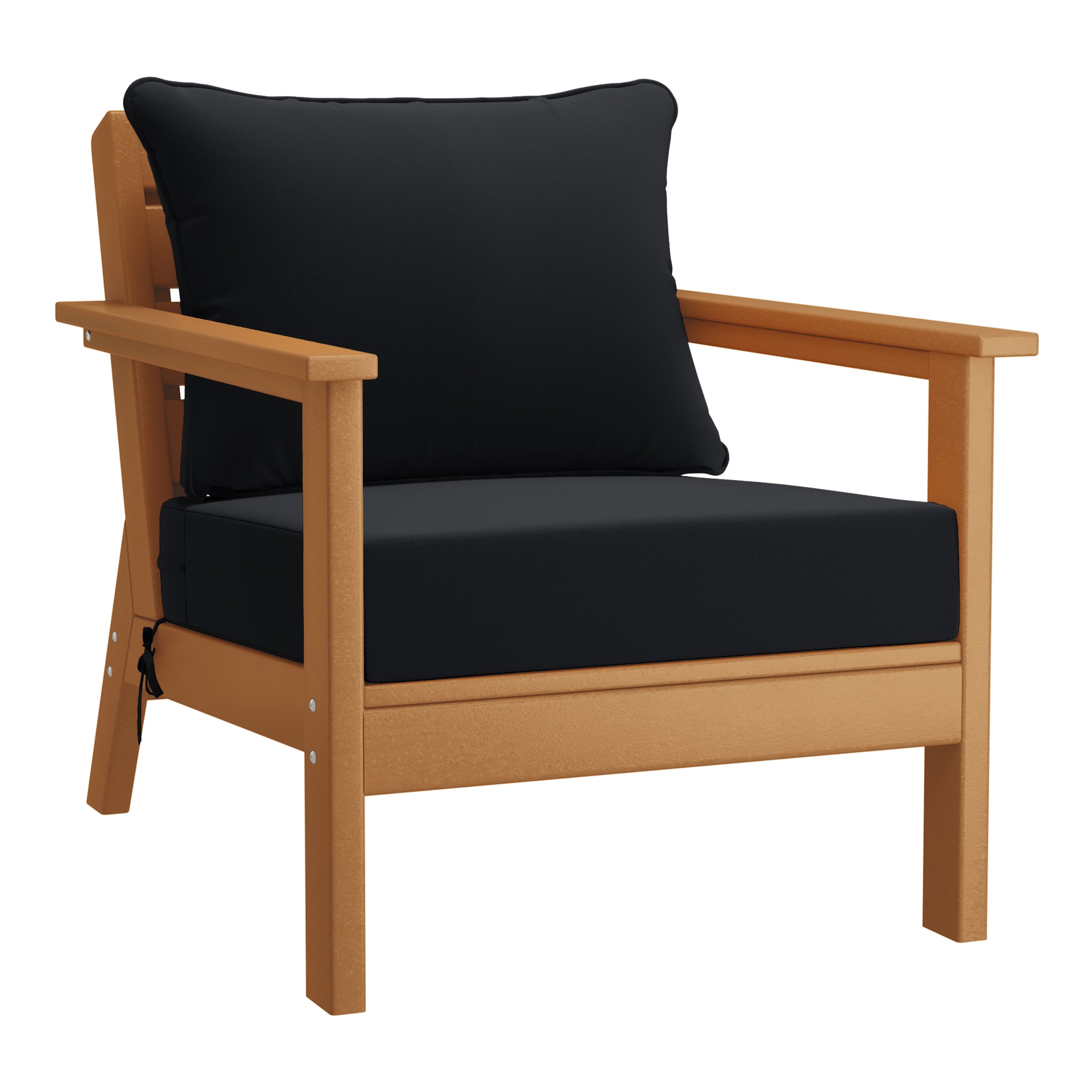 Portsmouth Outdoor Modern HDPE Patio Club Chairs with Deep Seat Cushions (Set of 2)