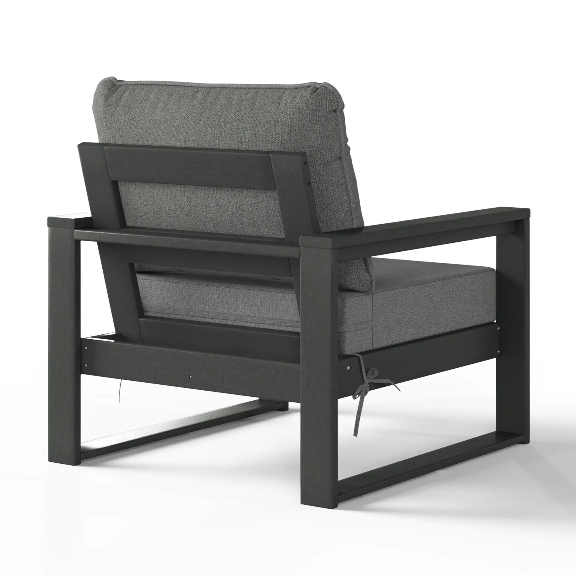 Rockaway Outdoor Modern 3-Piece HDPE Patio Sofa Set with Side Table