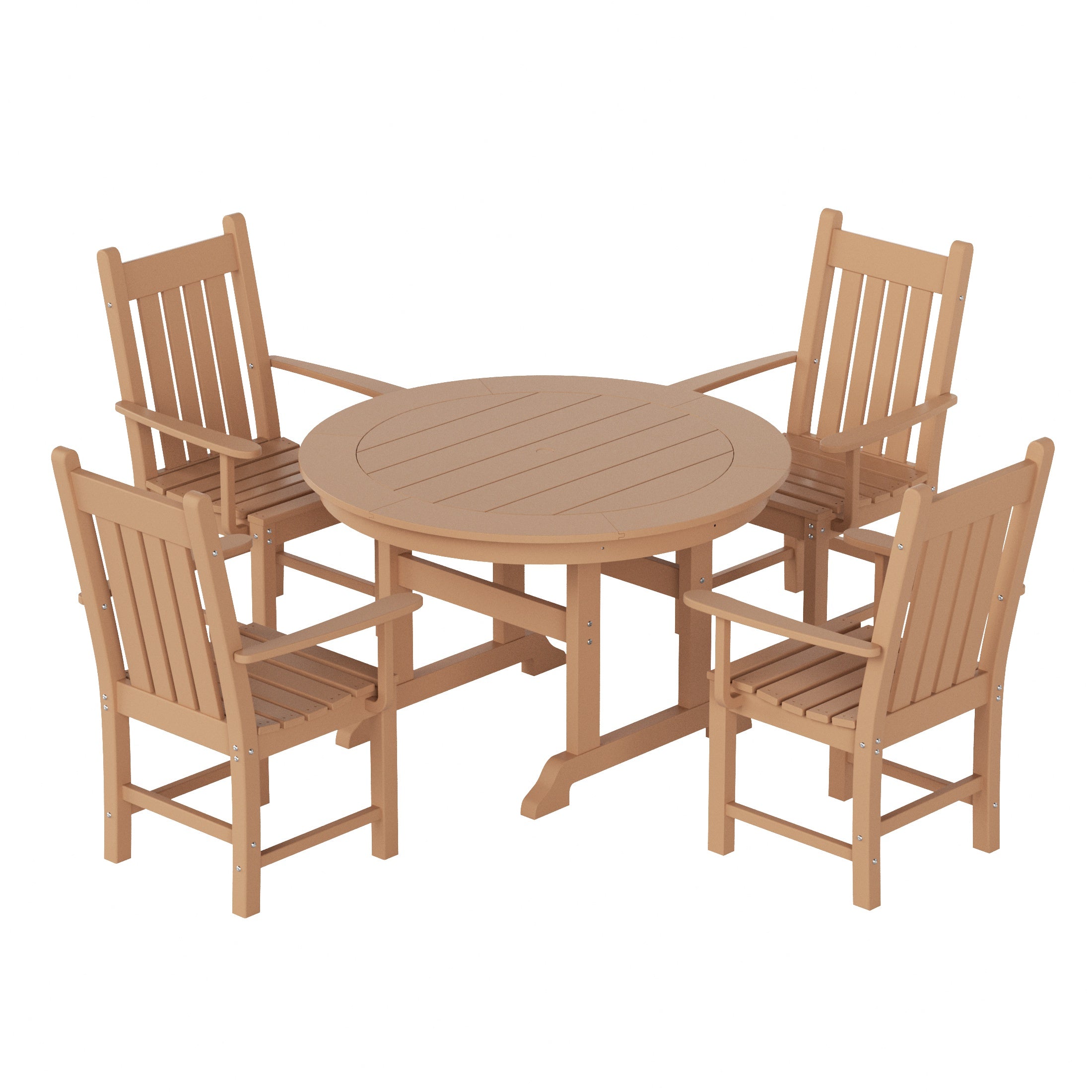 Paradise 5 Piece Outdoor Patio Dining Set Outdoor Round Table and Armchair Set