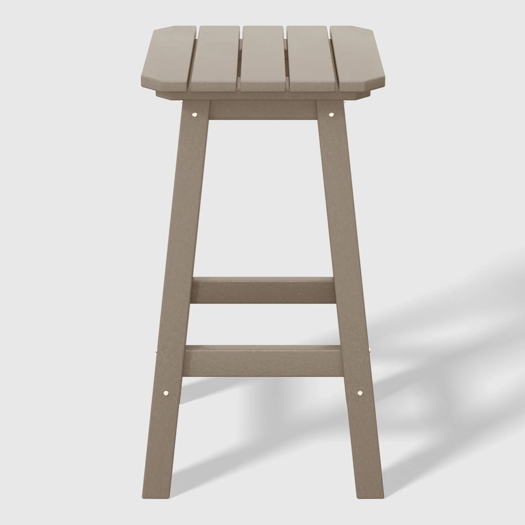 Paradise 24" HDPE Outdoor Patio Counter High Backless Square Bar Stool