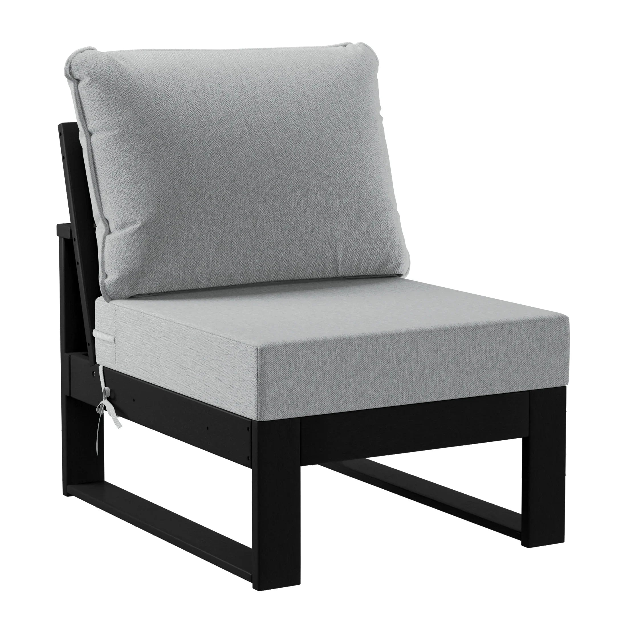 Rockaway 4-Piece Outdoor HDPE All-Weather Modern Deep Seating Patio Sofa Sectional Set with Waterproof Cushions