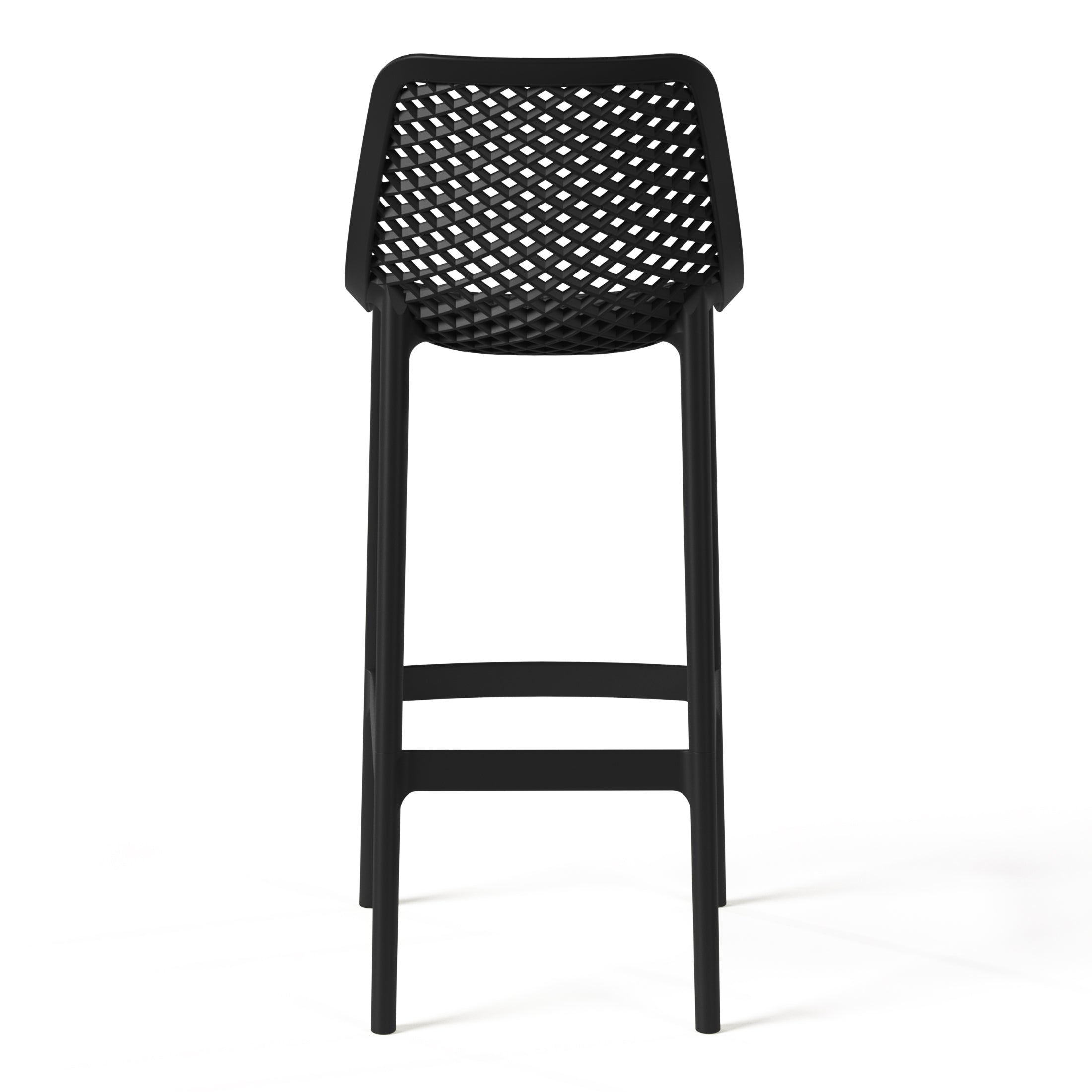 Sunshine 41.75" Outdoor Modern Polypropylene Plastic Patio Bar Height Stools (Set of 2)