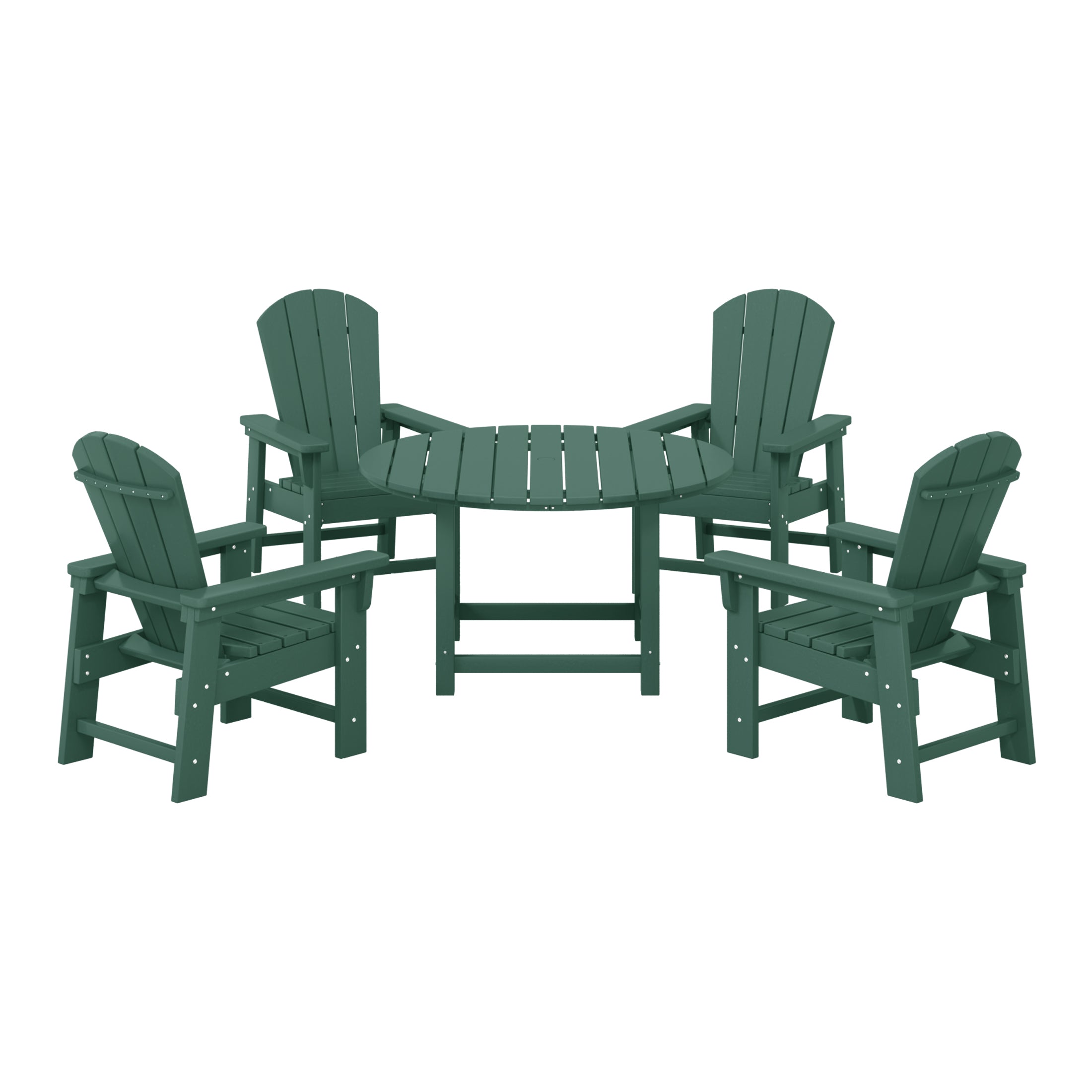 Paradise Kids 5-Piece HDPE Outdoor Patio Round Dining Table and Chairs Set