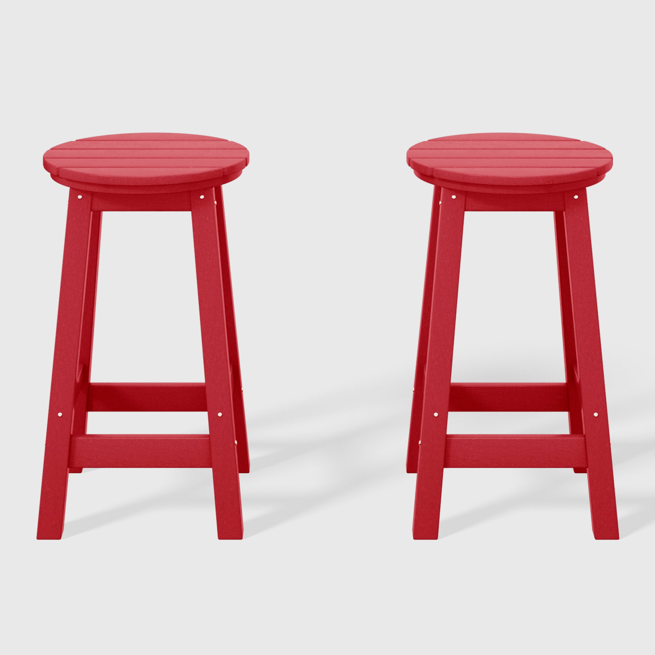 Paradise 24" HDPE Outdoor Patio Round Counter Height Bar Stool Set of 2