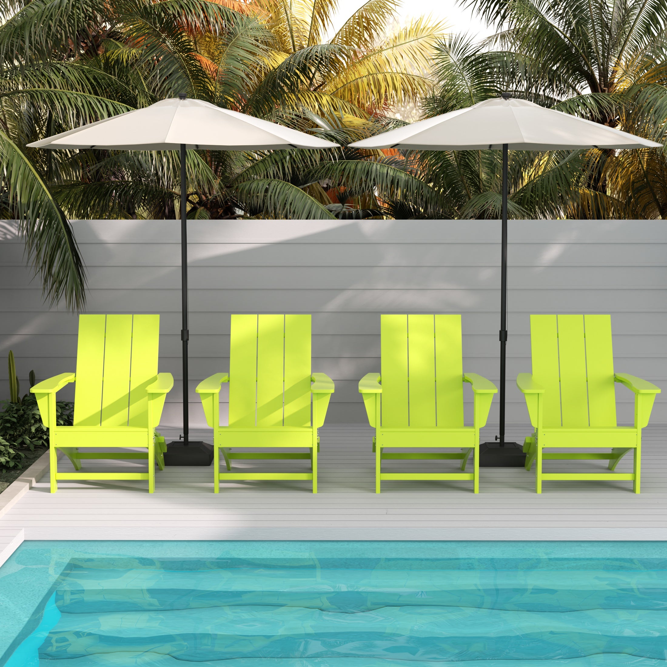 Palms Modern Outdoor Folding Adirondack Chair (Set of 4)