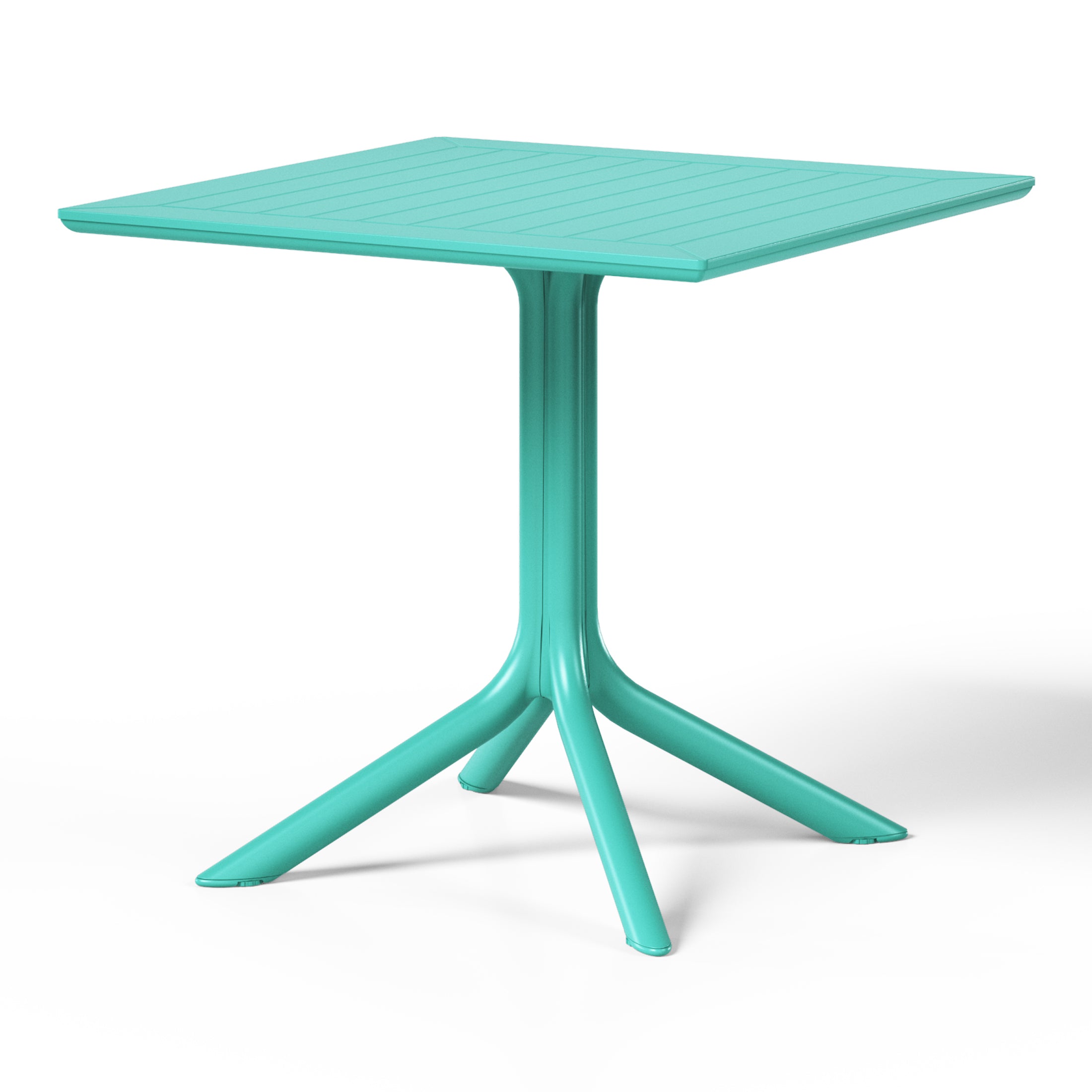 Sunshine 31.5" Square Outdoor Plastic Resin Patio Dining Table for 4