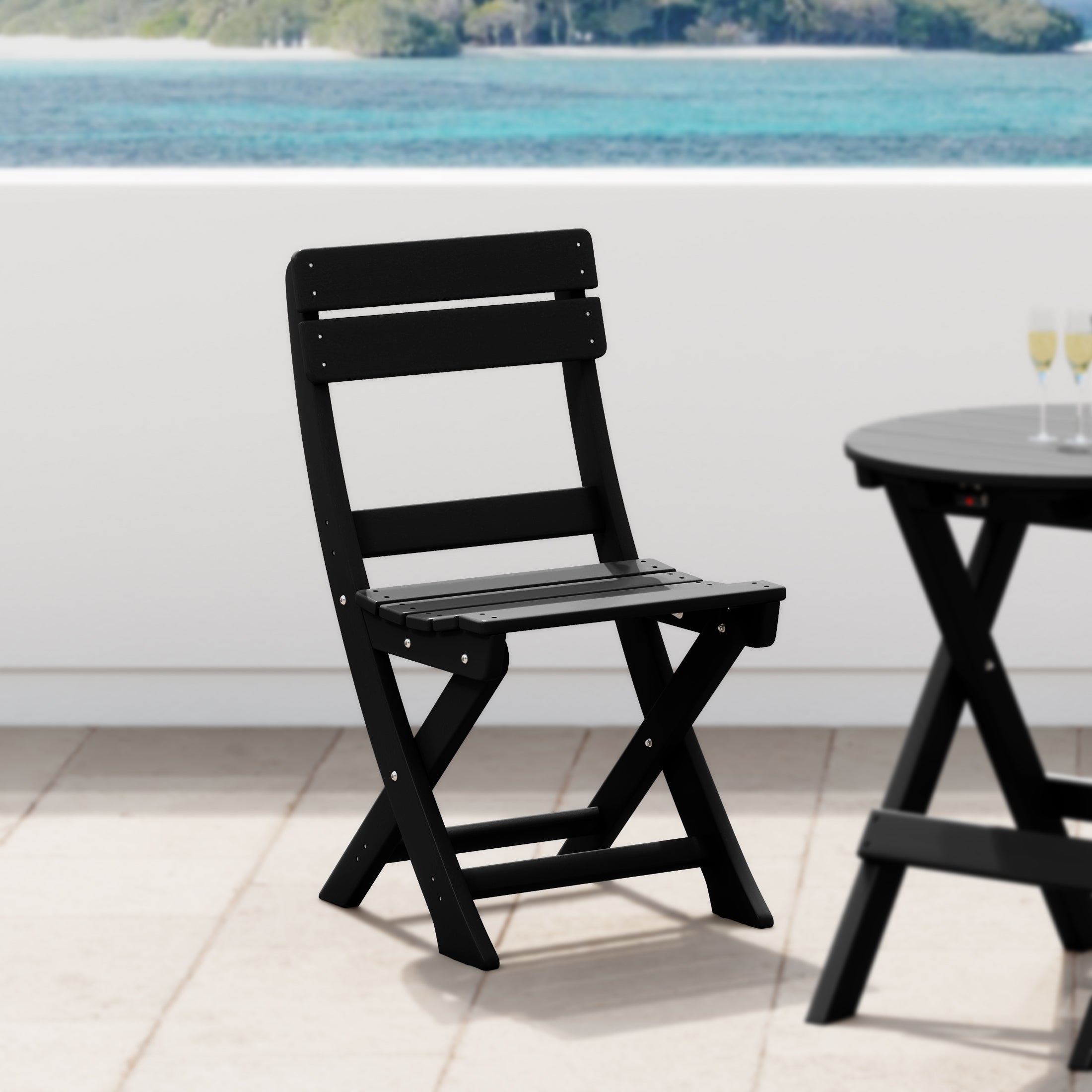 Paradise HDPE Outdoor Patio Modern Folding Dining Chair
