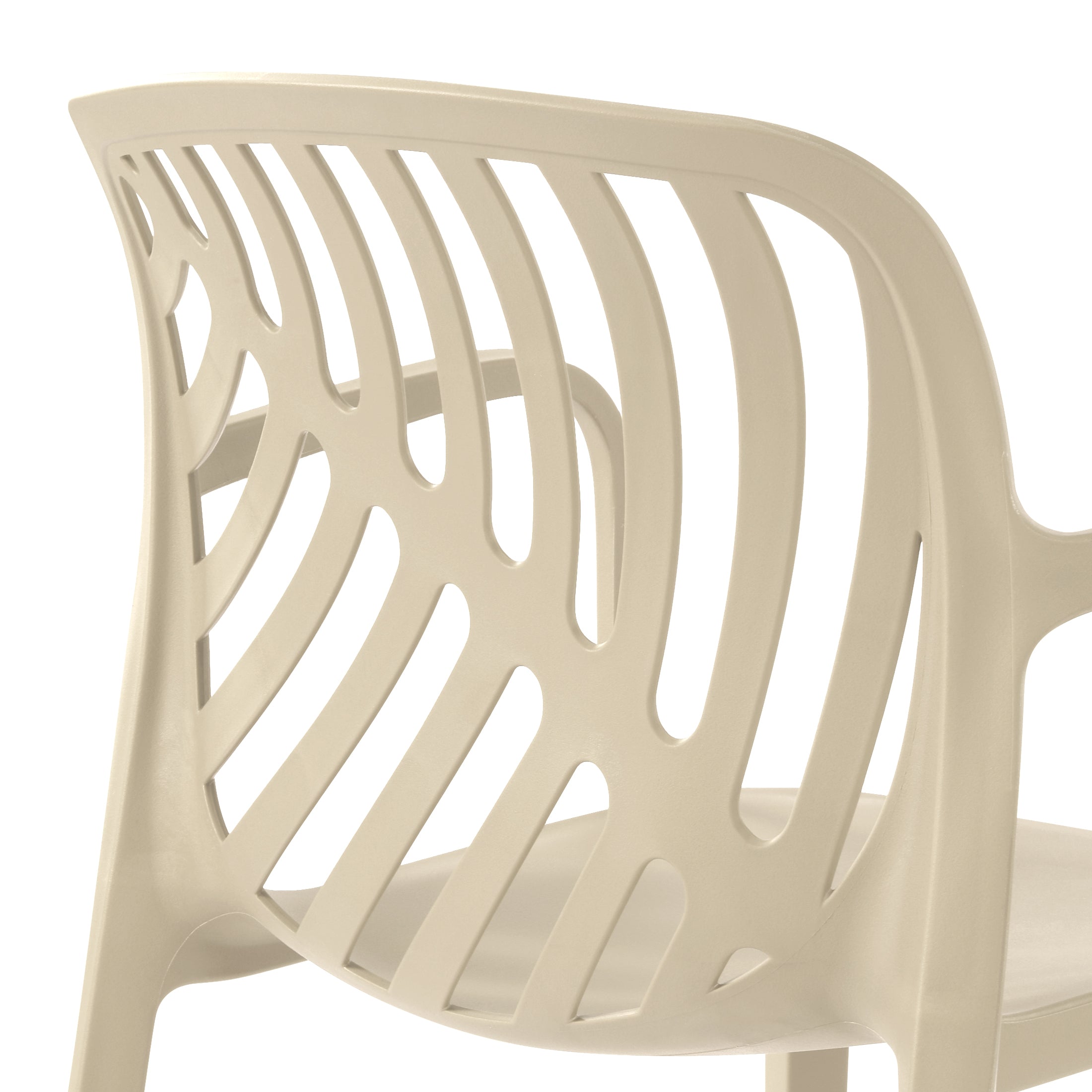 Sunshine Outdoor Modern Stackable Patio Dining Armchairs (Set of 2)