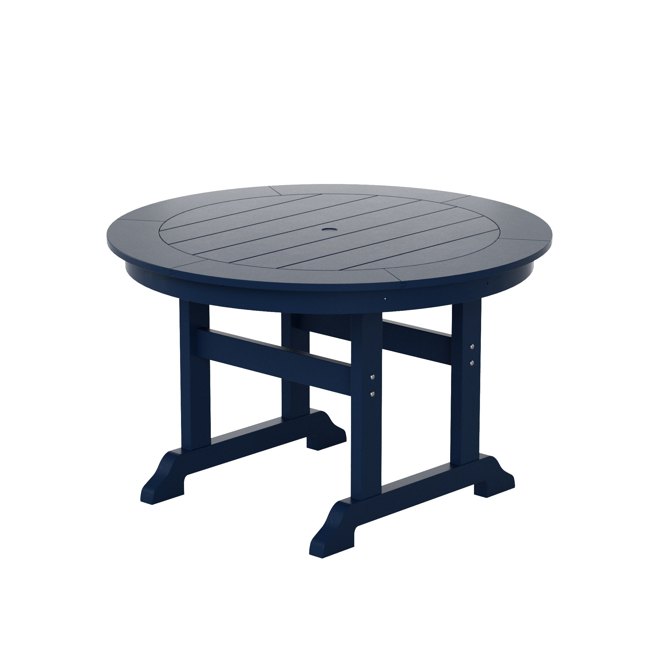 Paradise 5-Piece HDPE Round Patio Dining Table Set with Foldable Chairs