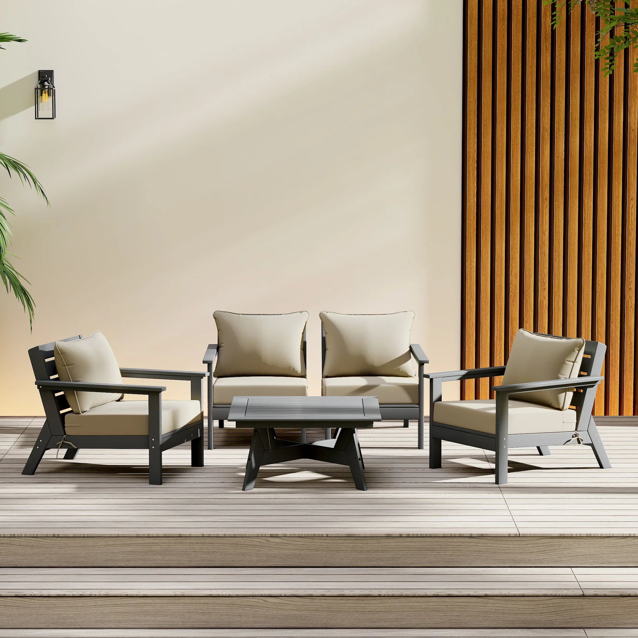 Portsmouth Outdoor 5-Piece Modular Sectional Patio Furniture Sofa Set