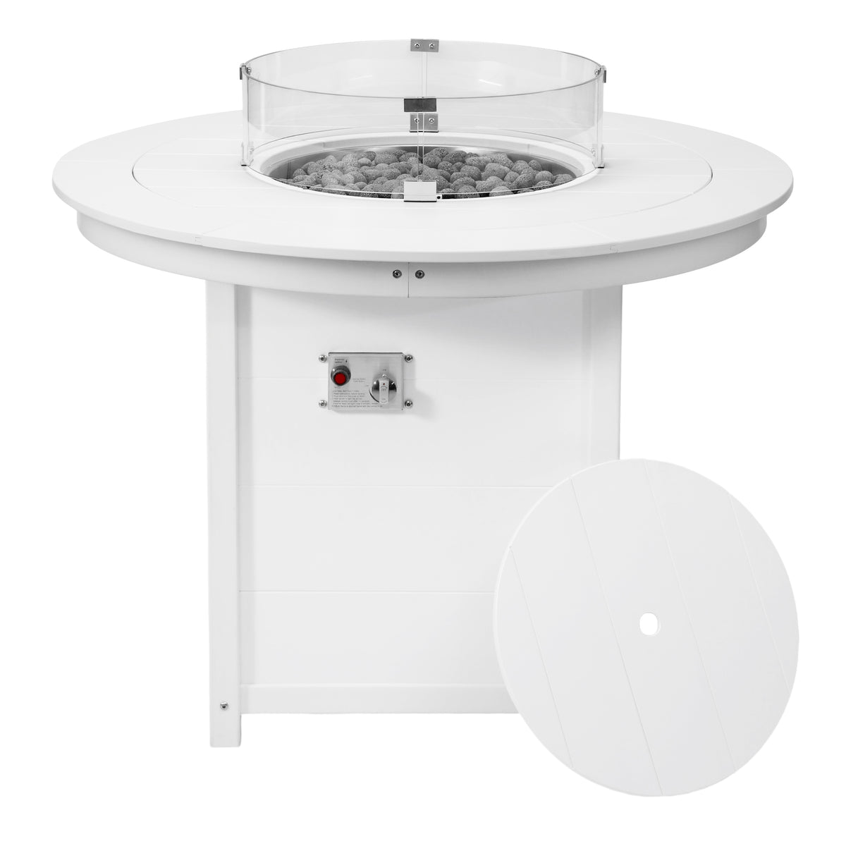 Sol 47" Modern Outdoor Patio Propane Round Counter Height Fire Pit Table
